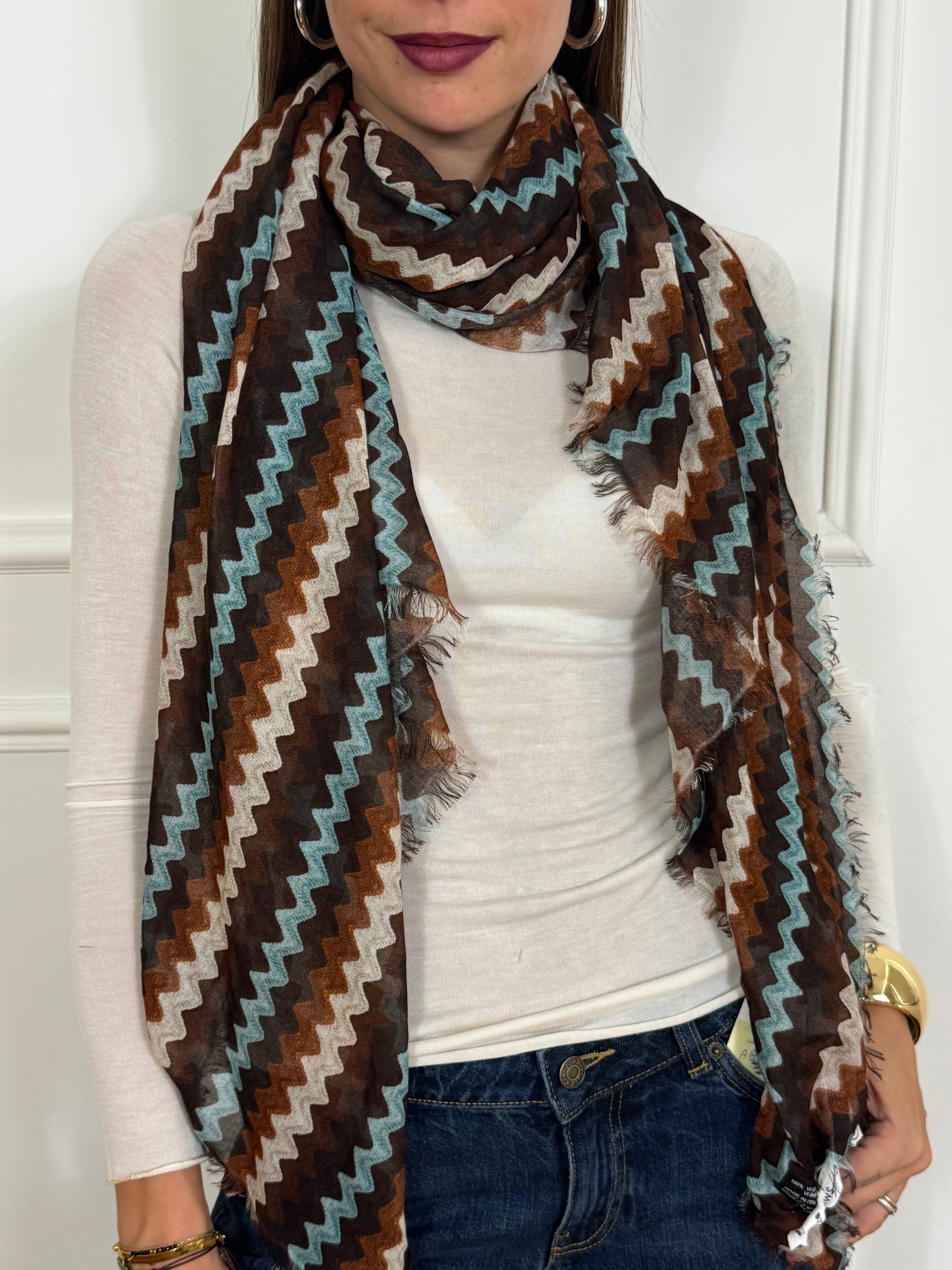Foulard Susy Mix FANTASIA AZZURRO-COCCIO-MORO