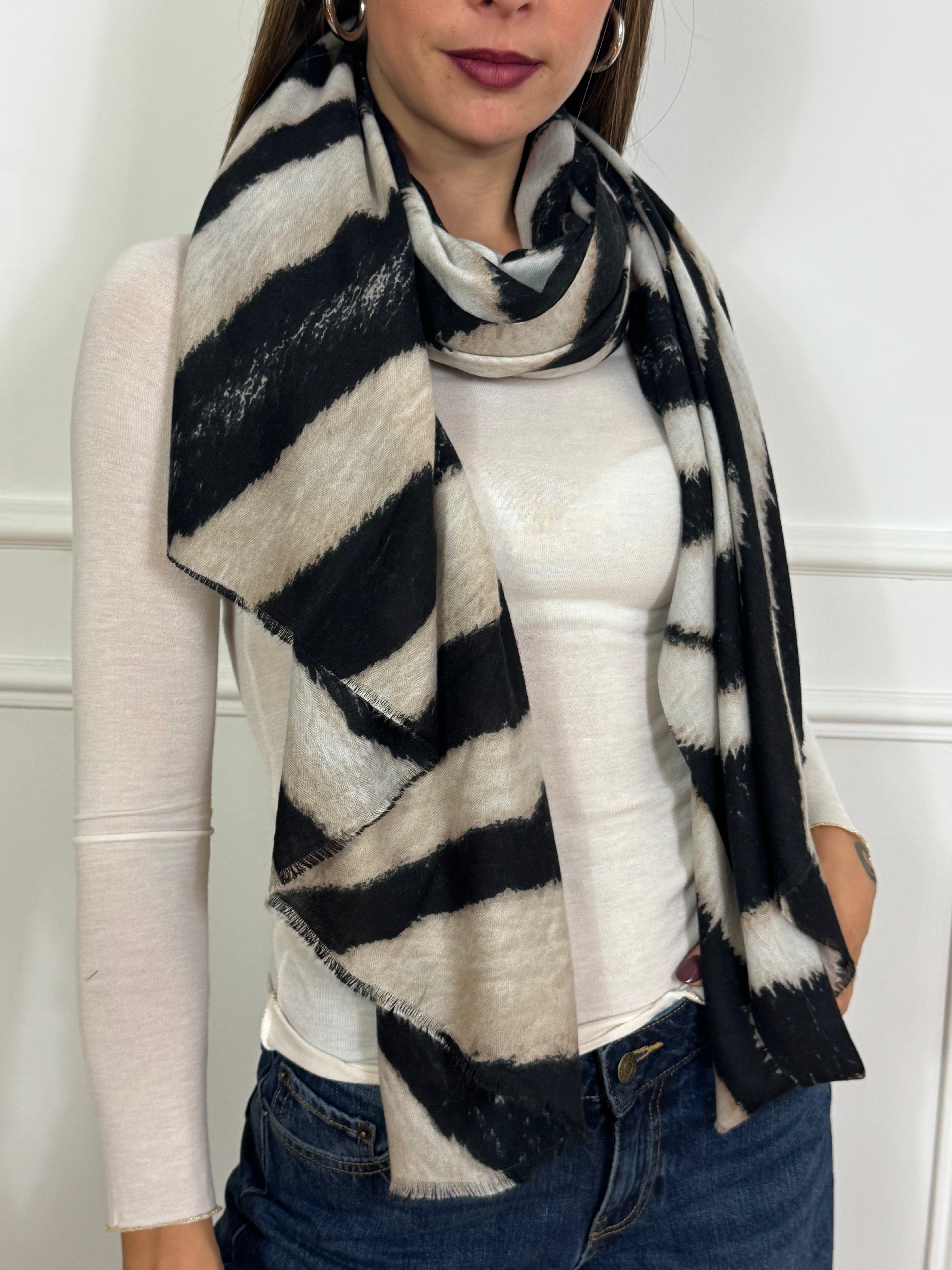 Sciarpa Foulard Susy Mix FANTASIA STRISCE SFUMATE