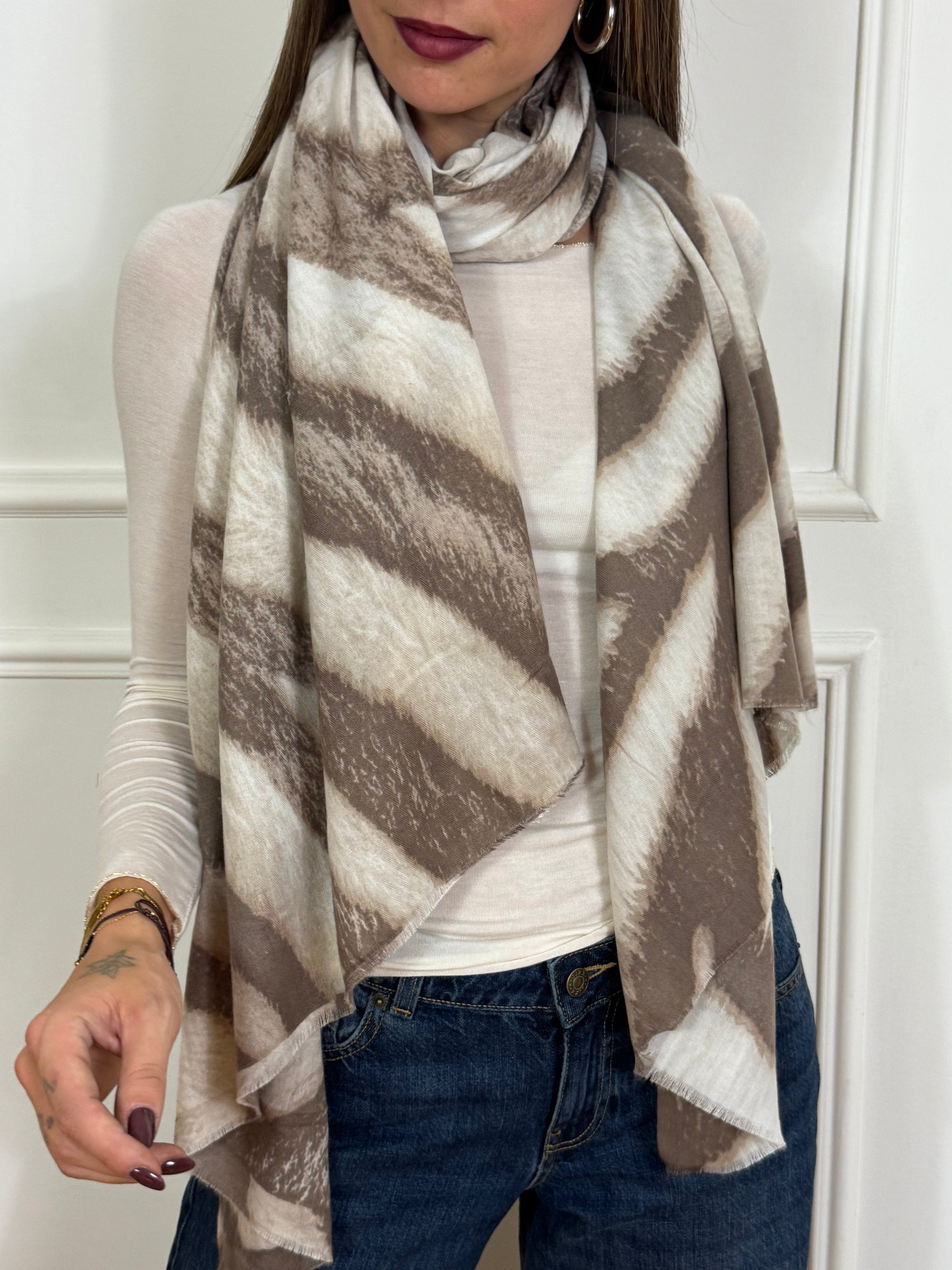 Sciarpa Foulard Susy Mix FANTASIA STRISCE SFUMATE