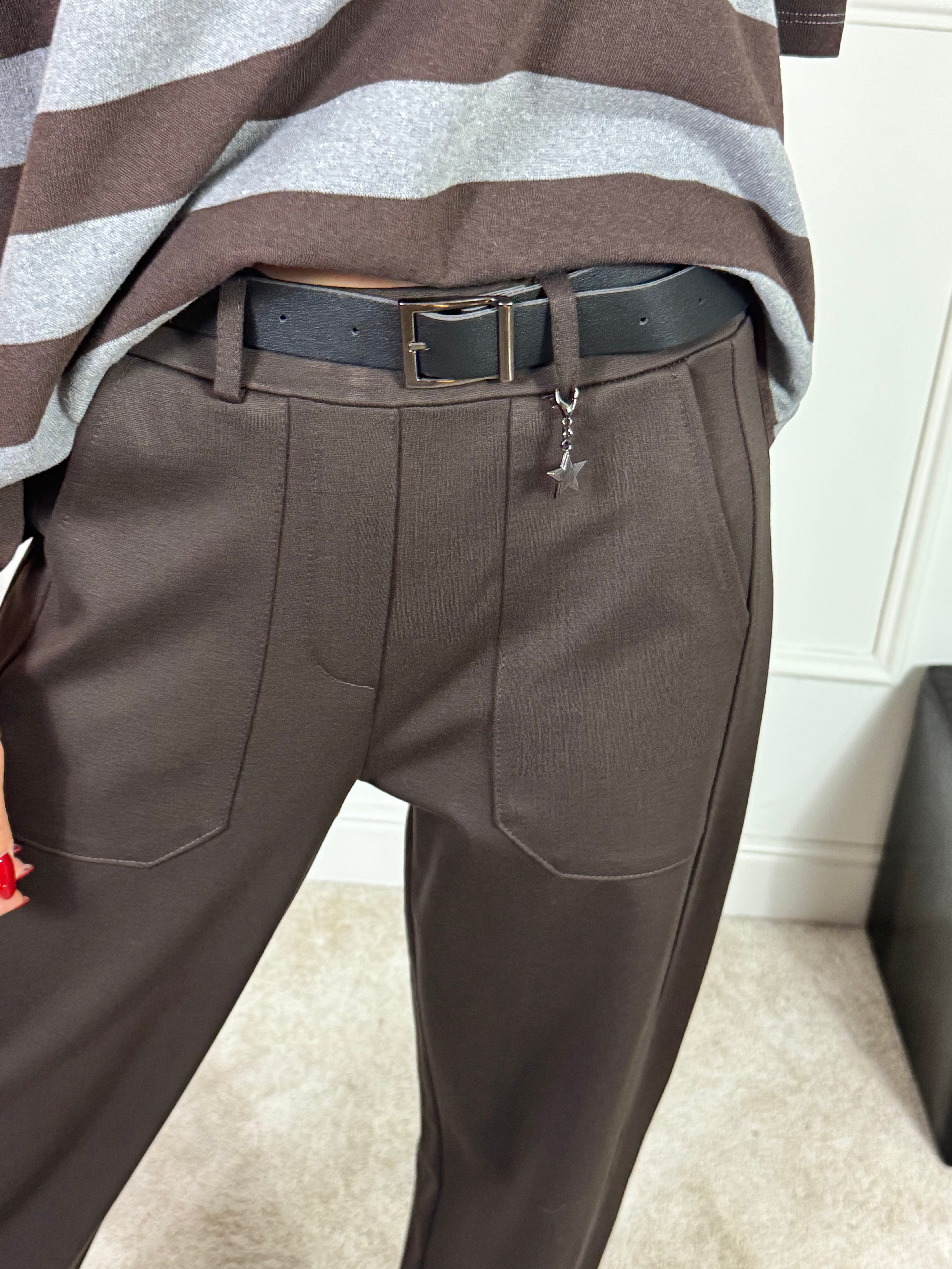 Pantalone OVETTO in PUNTO MILANO Susy Mix CIONDOLO STELLINA