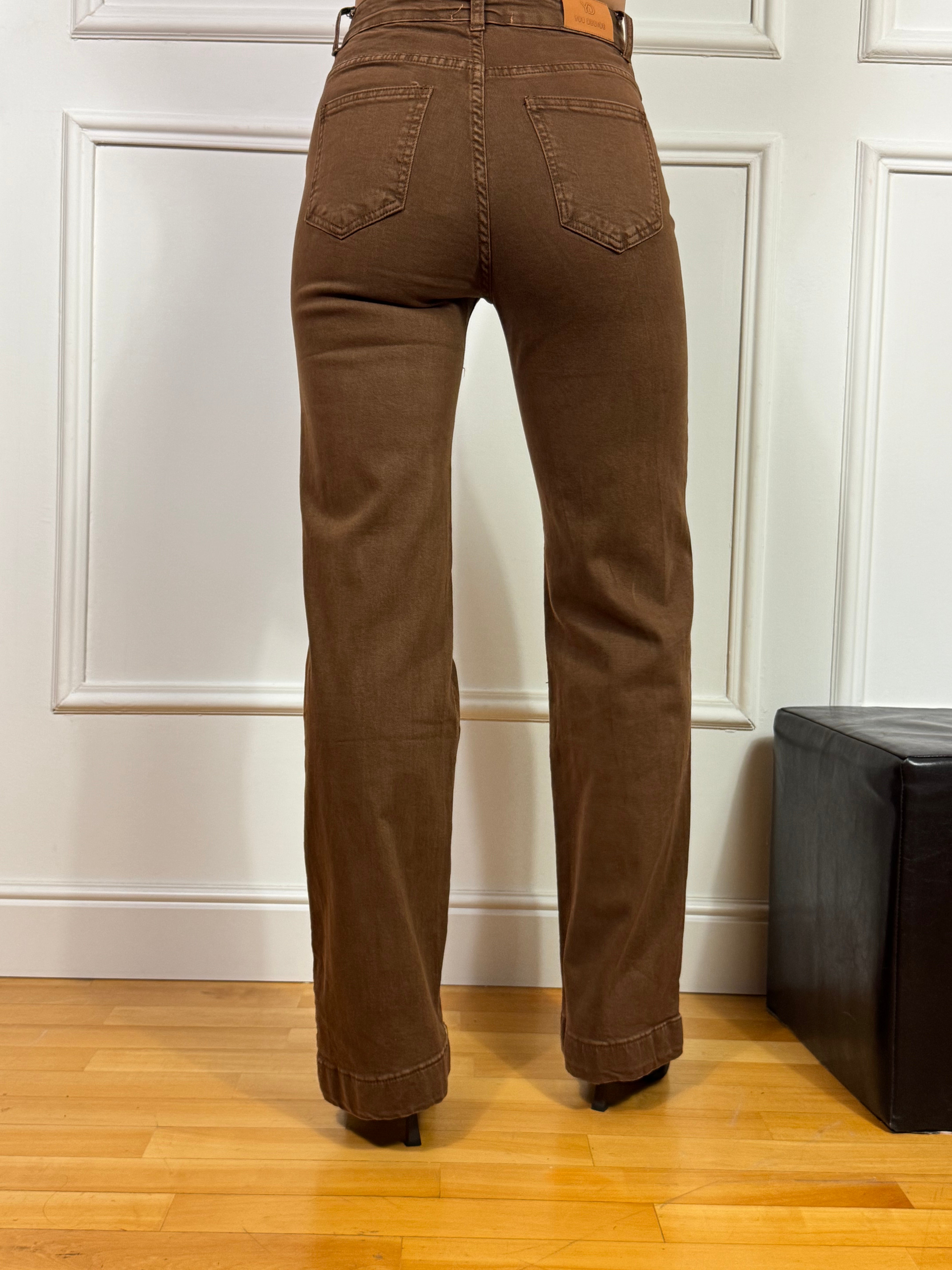 Jeans a zampetta You Decide con bottoni oro BRUCIATO