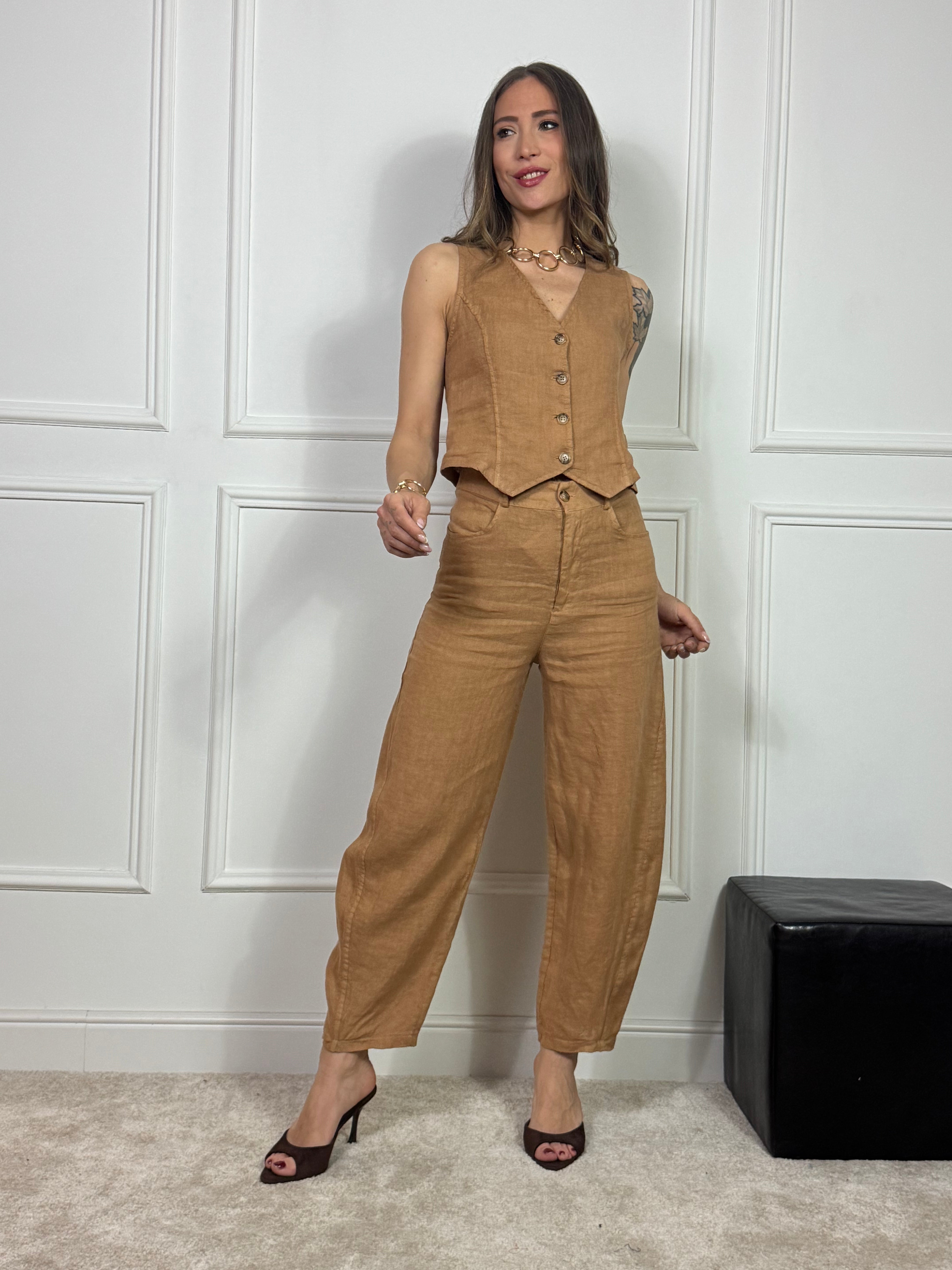 Pantalone in LINO Have One BARREL - ART. PVE - Q261