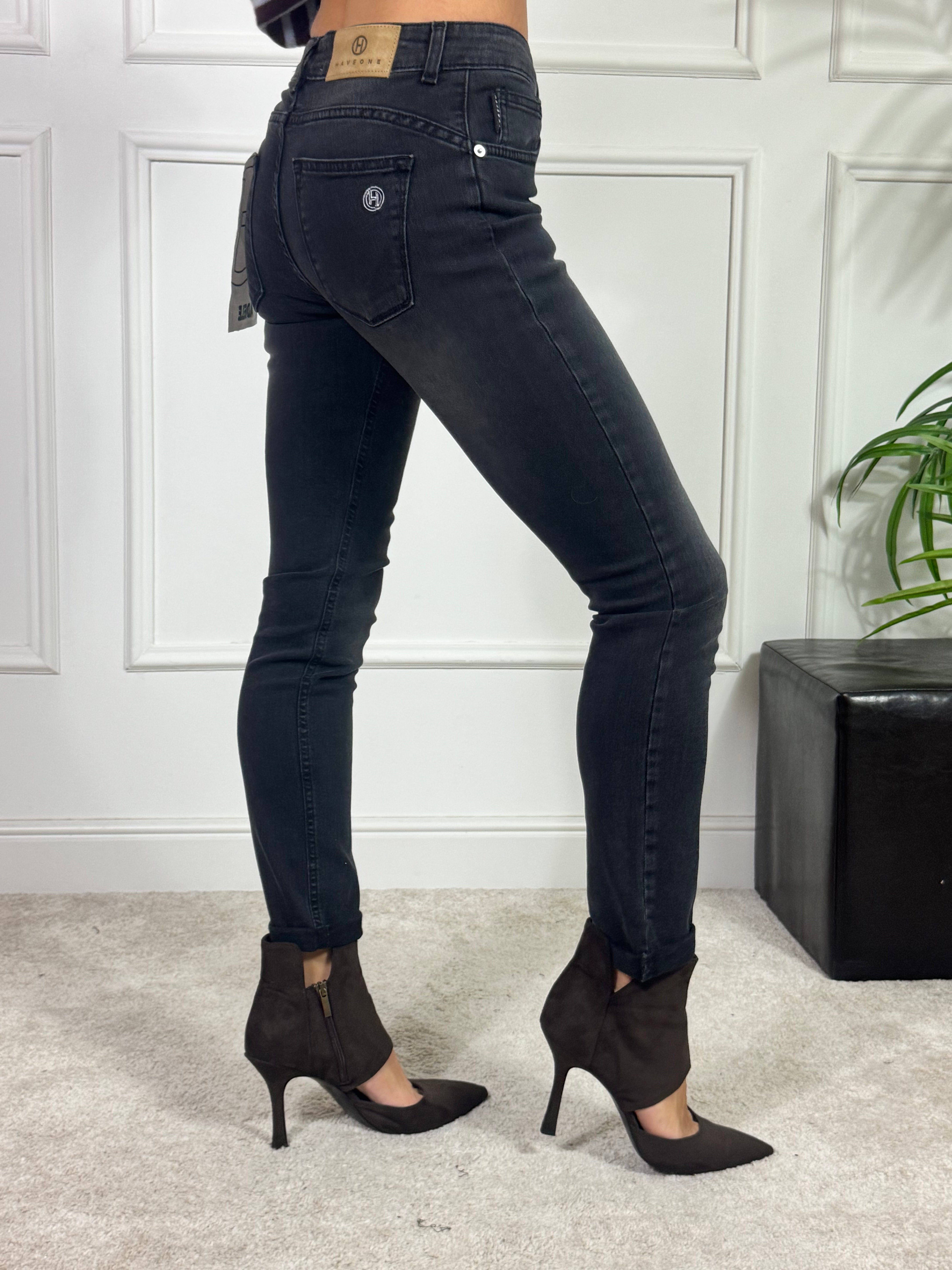 Jeans Have One SKINNY modello ADELE - NERO DELAVE'