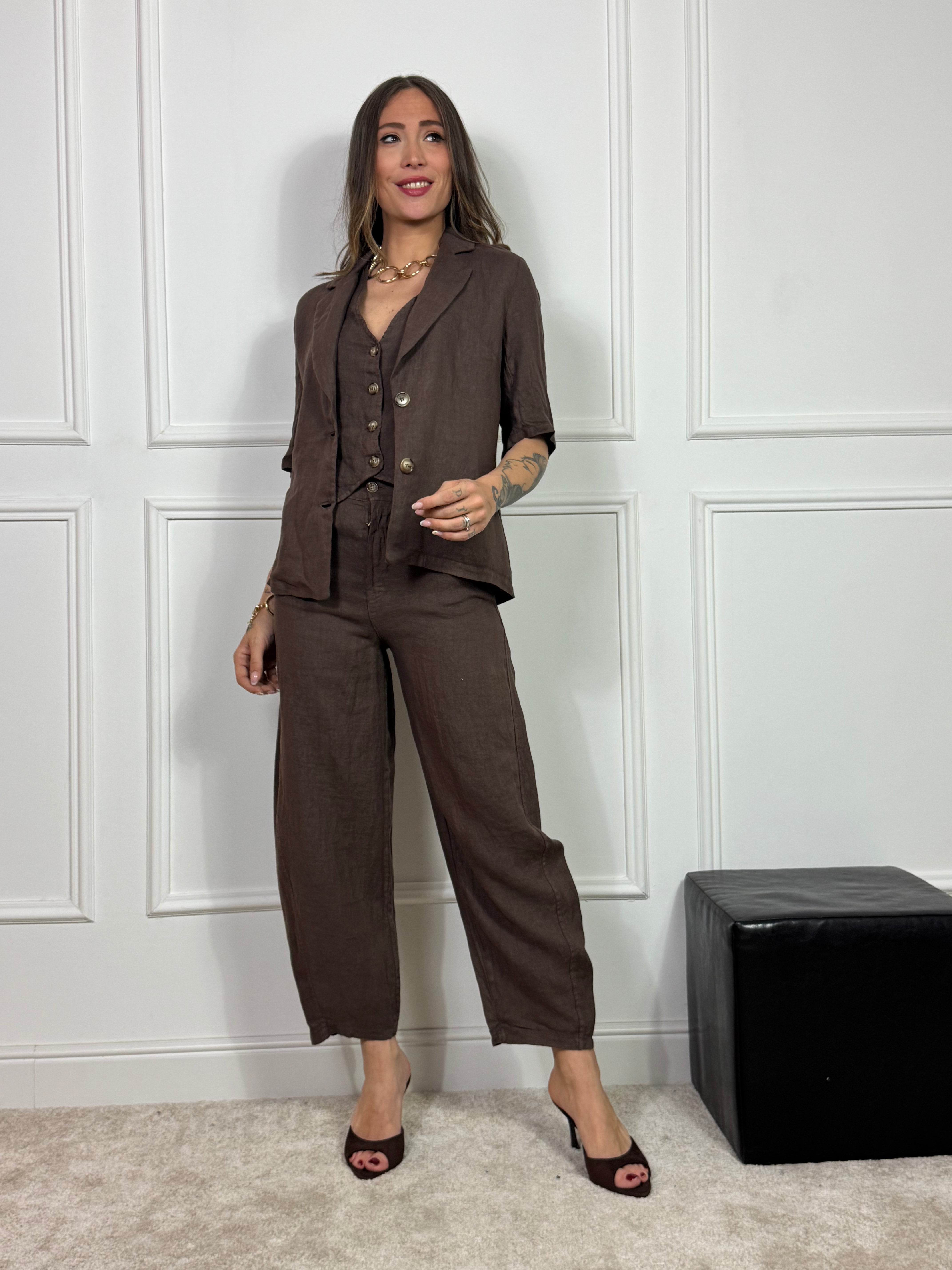 Giacca in LINO Have One MANICA CORTA  - ART. JVE - Q081