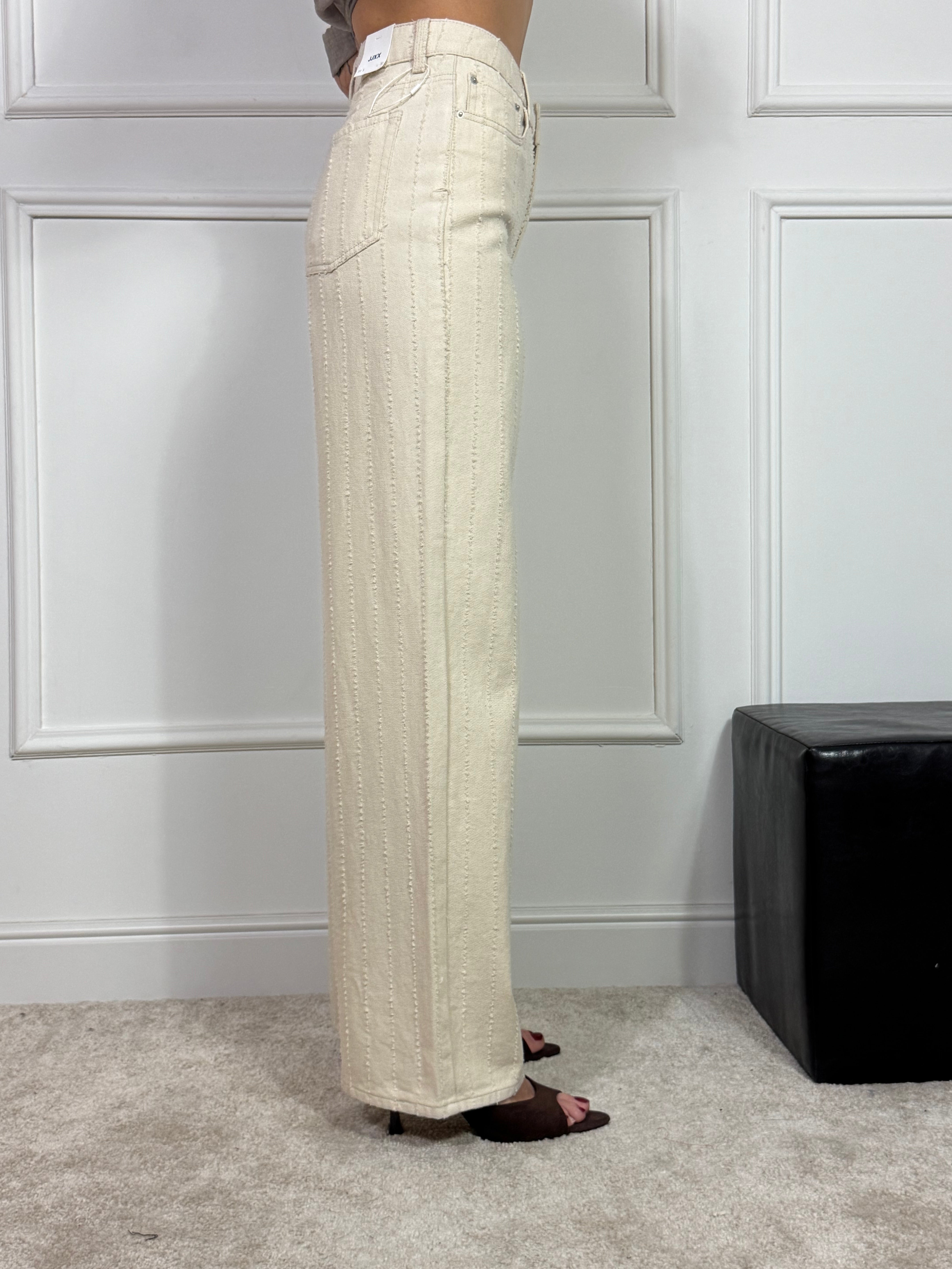 Jeans JJXX modello SILLE - colore ECRU lavorazione NEEDLE STRIPES