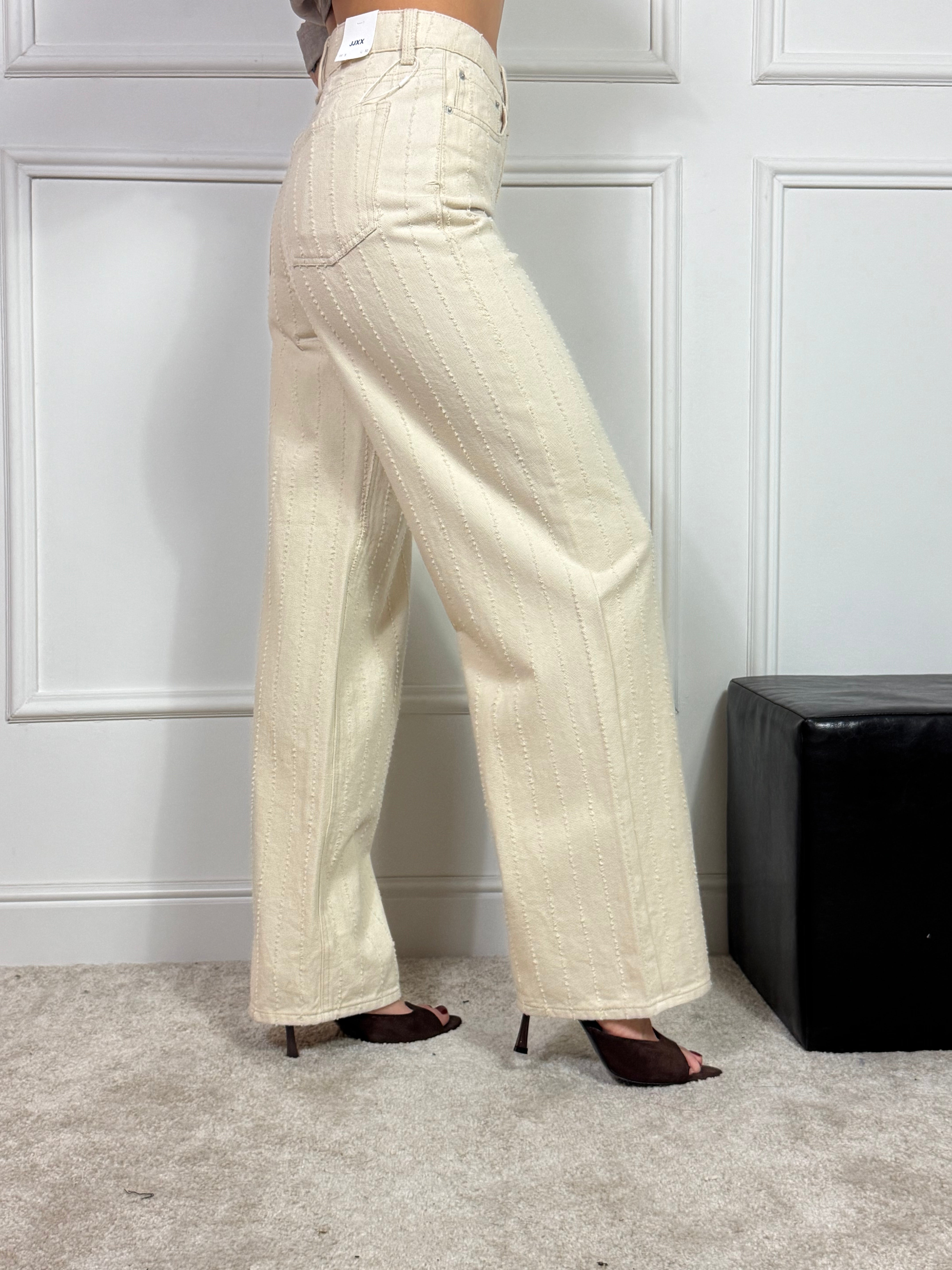 Jeans JJXX modello SILLE - colore ECRU lavorazione NEEDLE STRIPES