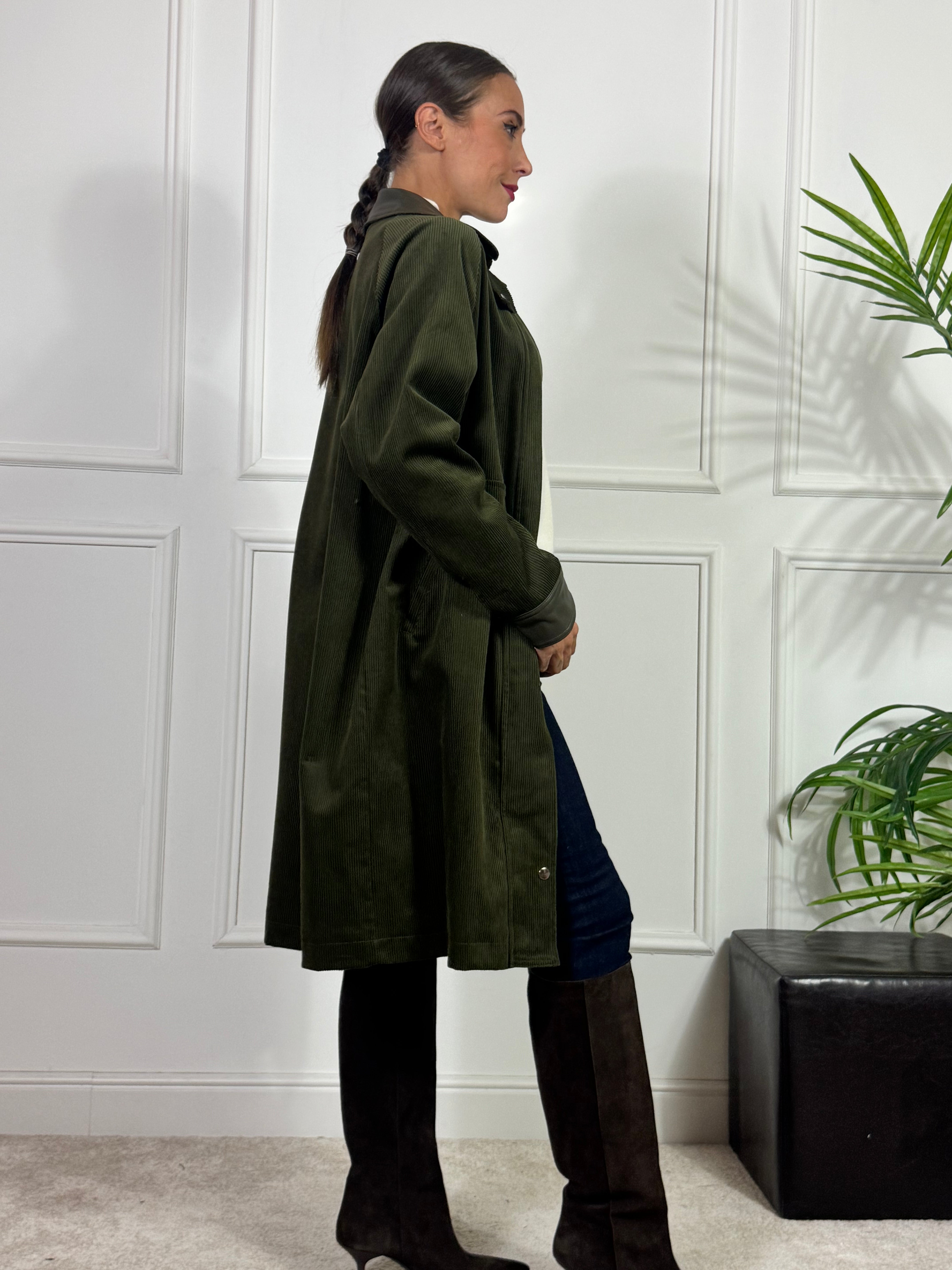 Giacca cappotto oversize in VELLUTO Have One COLLETTO ECOPELLE
