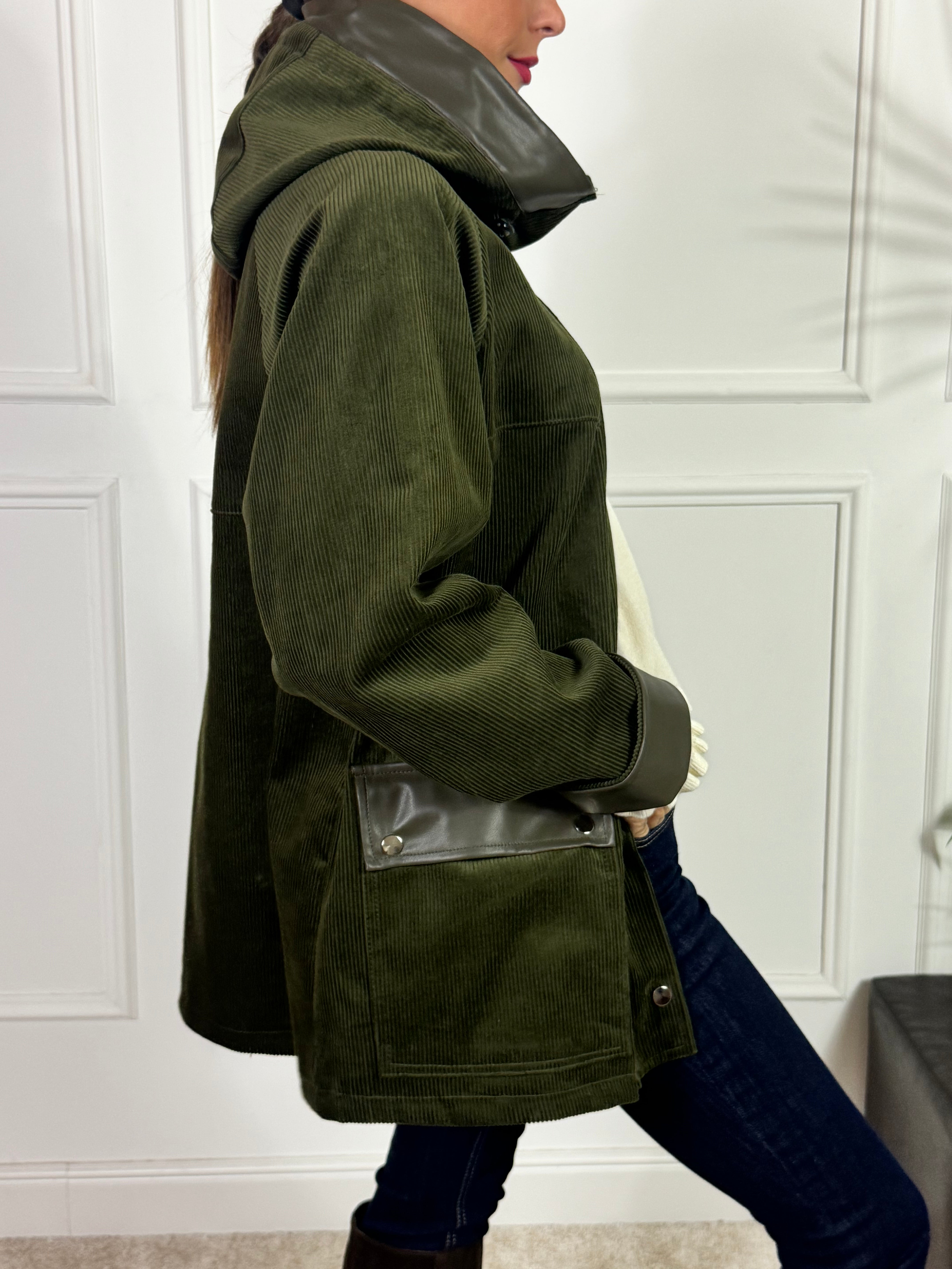 Giacca cappotto oversize in VELLUTO Have One CON CAPPUCCIO