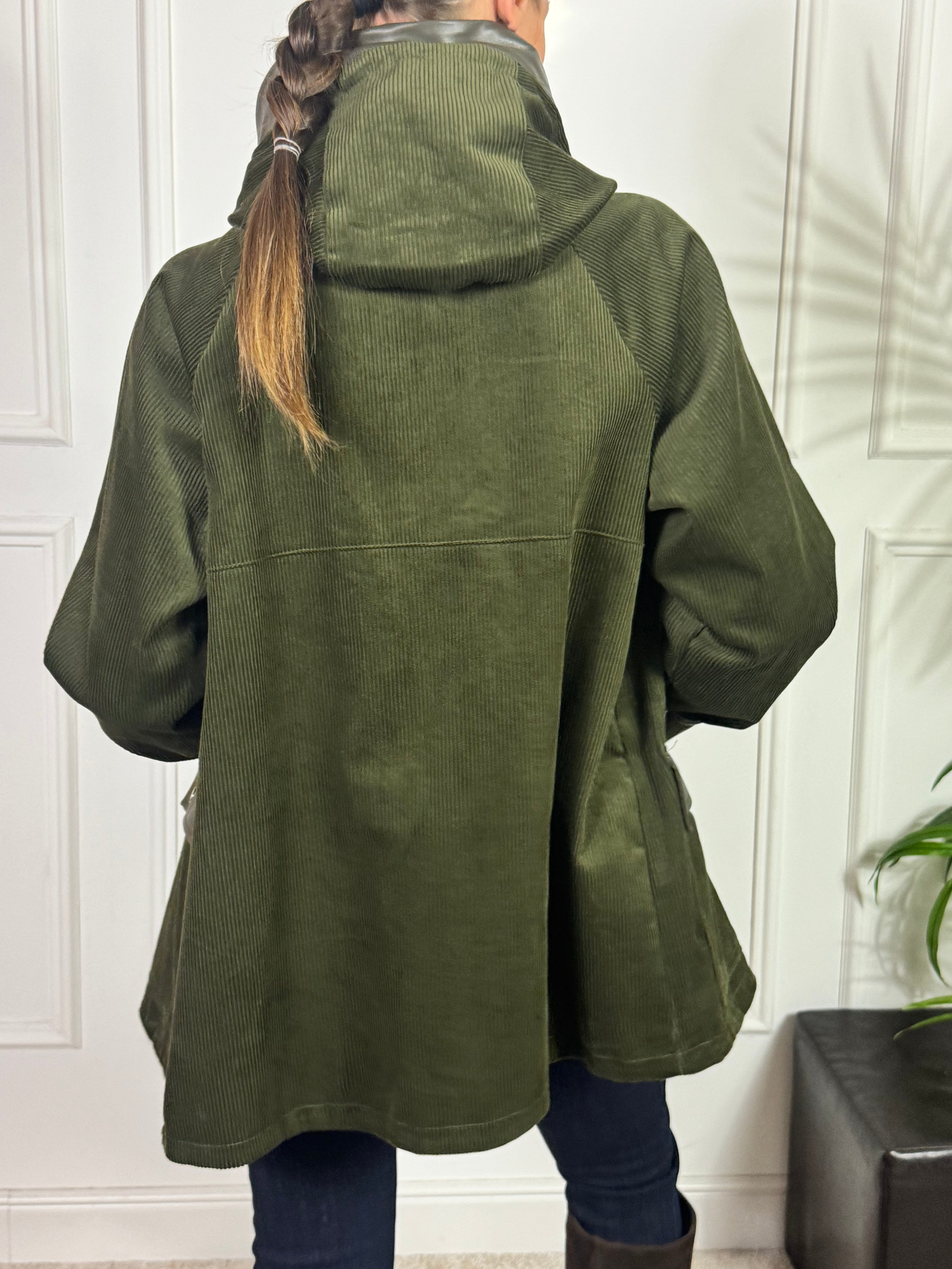 Giacca cappotto oversize in VELLUTO Have One CON CAPPUCCIO