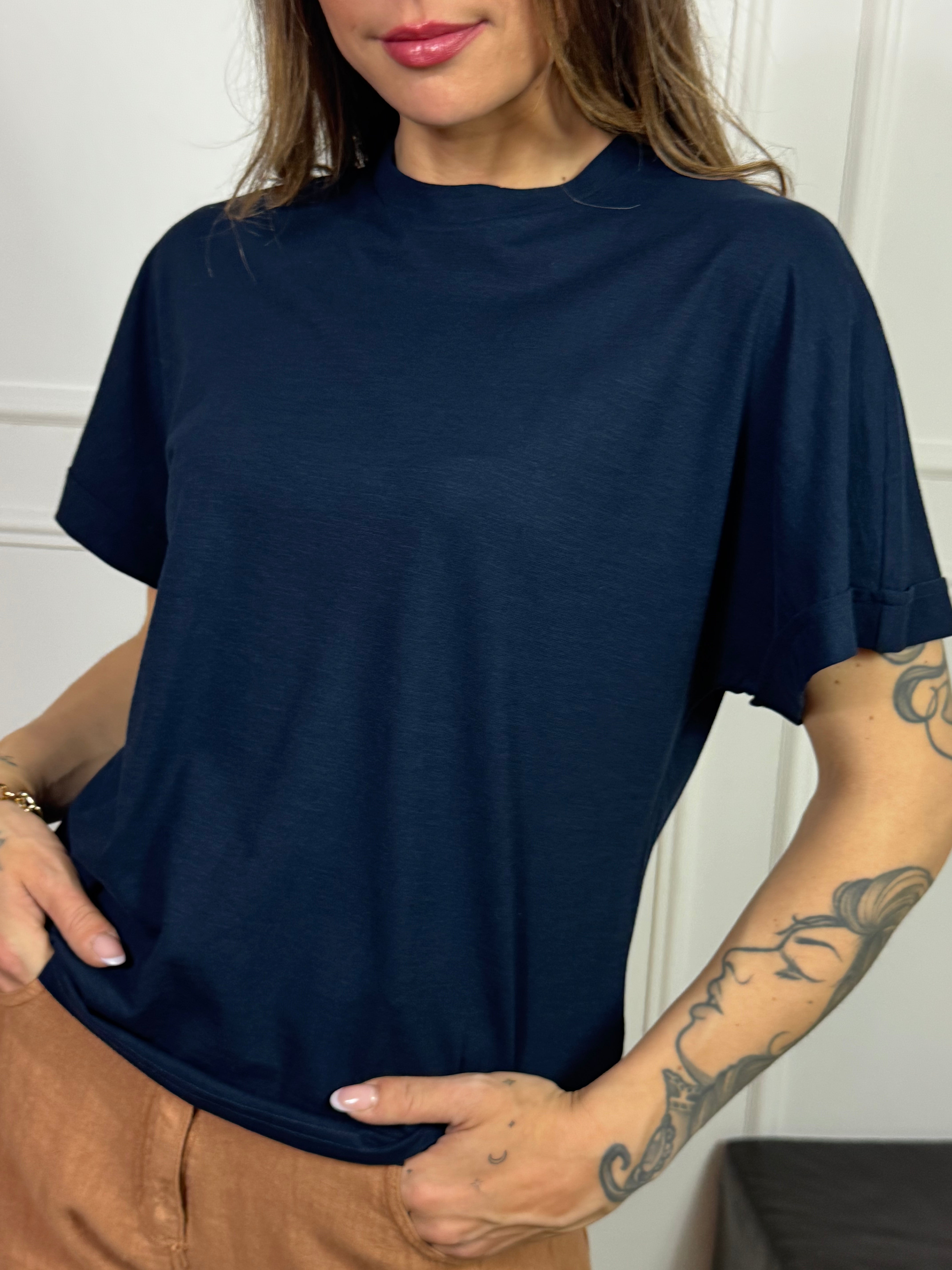 T-SHIRT SCATOLETTA RISVOLTO MANICA Ragno  Soft-Fit - ART.DN36TJ