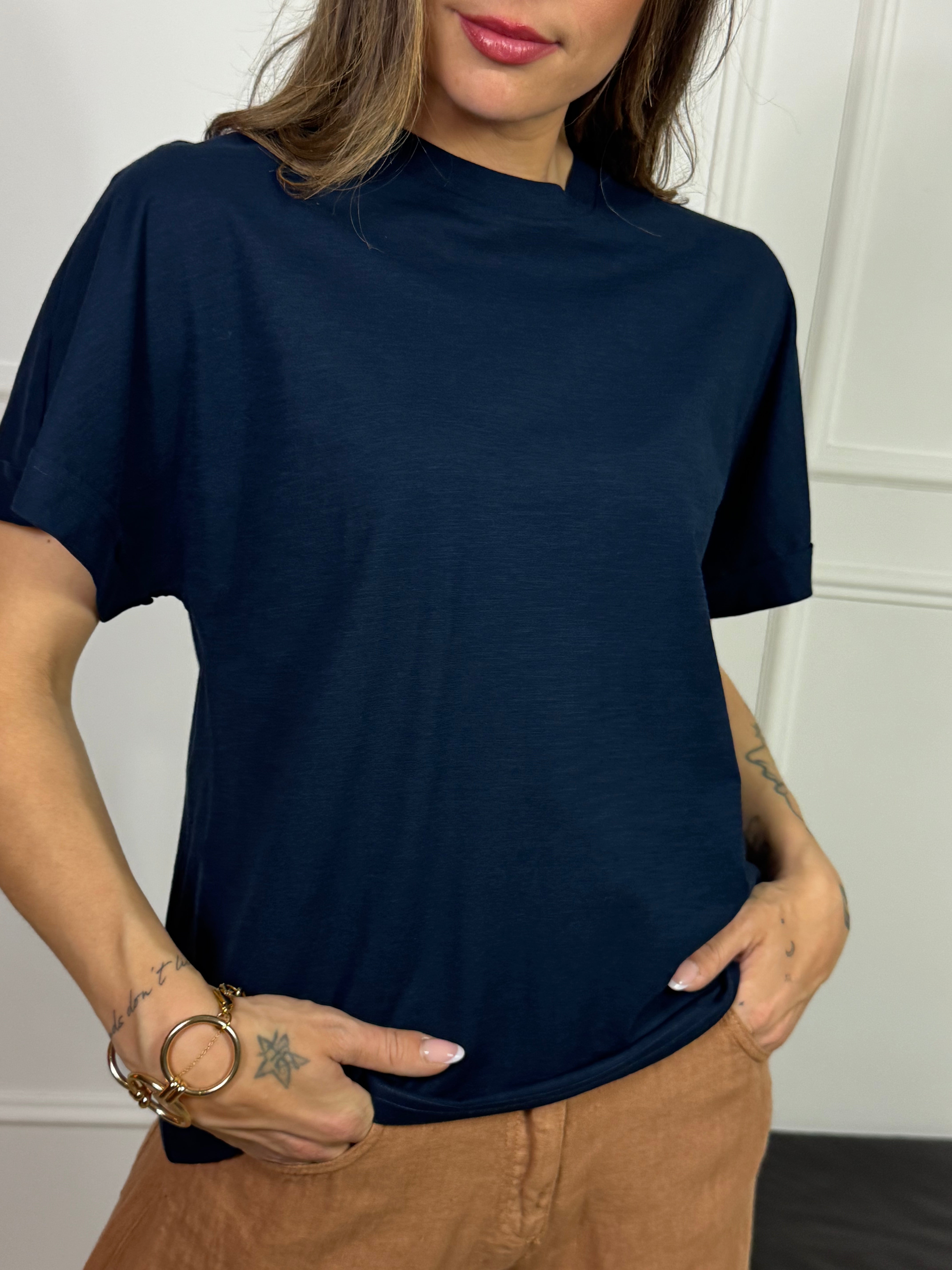 T-SHIRT SCATOLETTA RISVOLTO MANICA Ragno  Soft-Fit - ART.DN36TJ