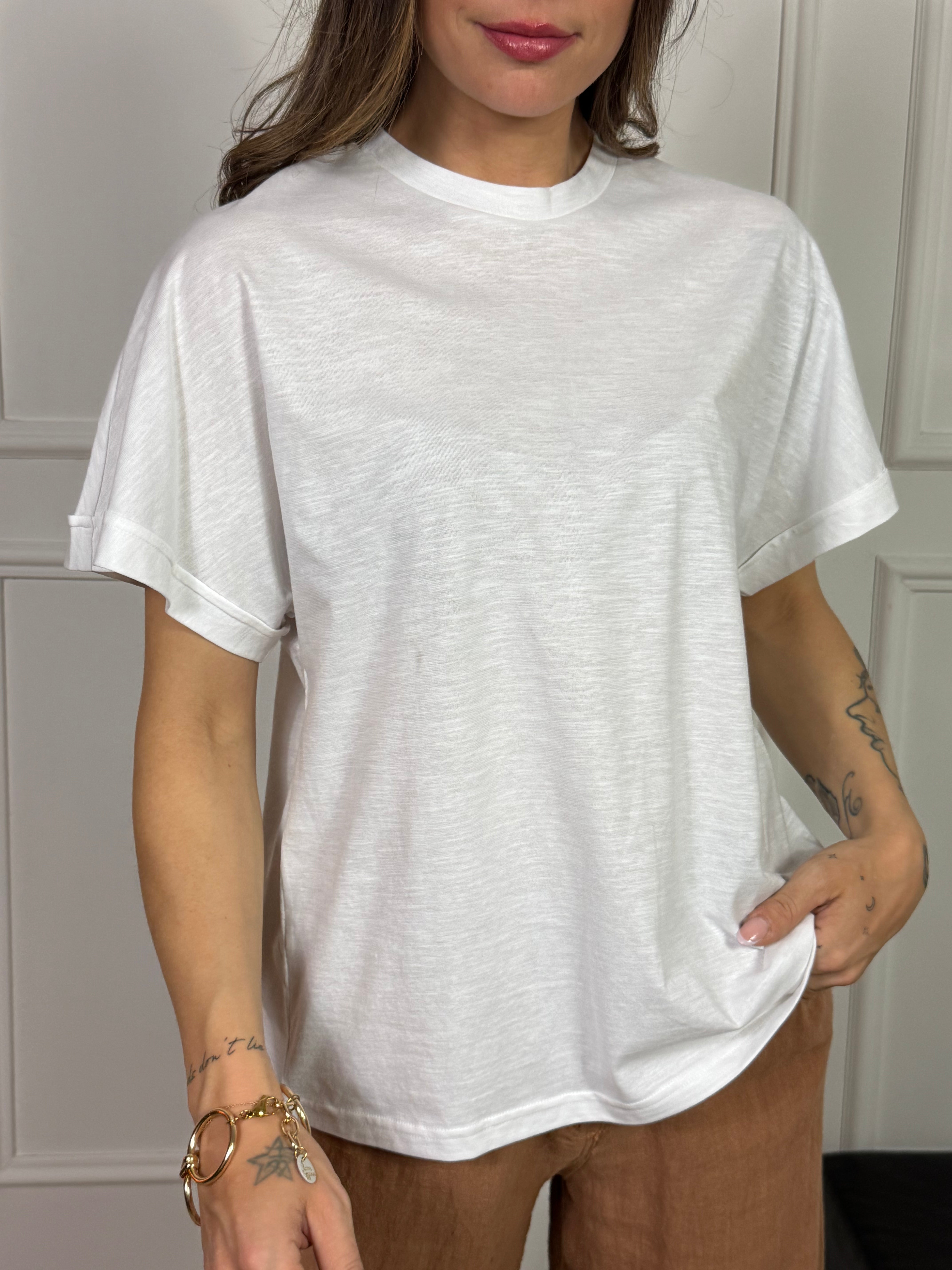 T-SHIRT SCATOLETTA RISVOLTO MANICA Ragno  Soft-Fit - ART.DN36TJ
