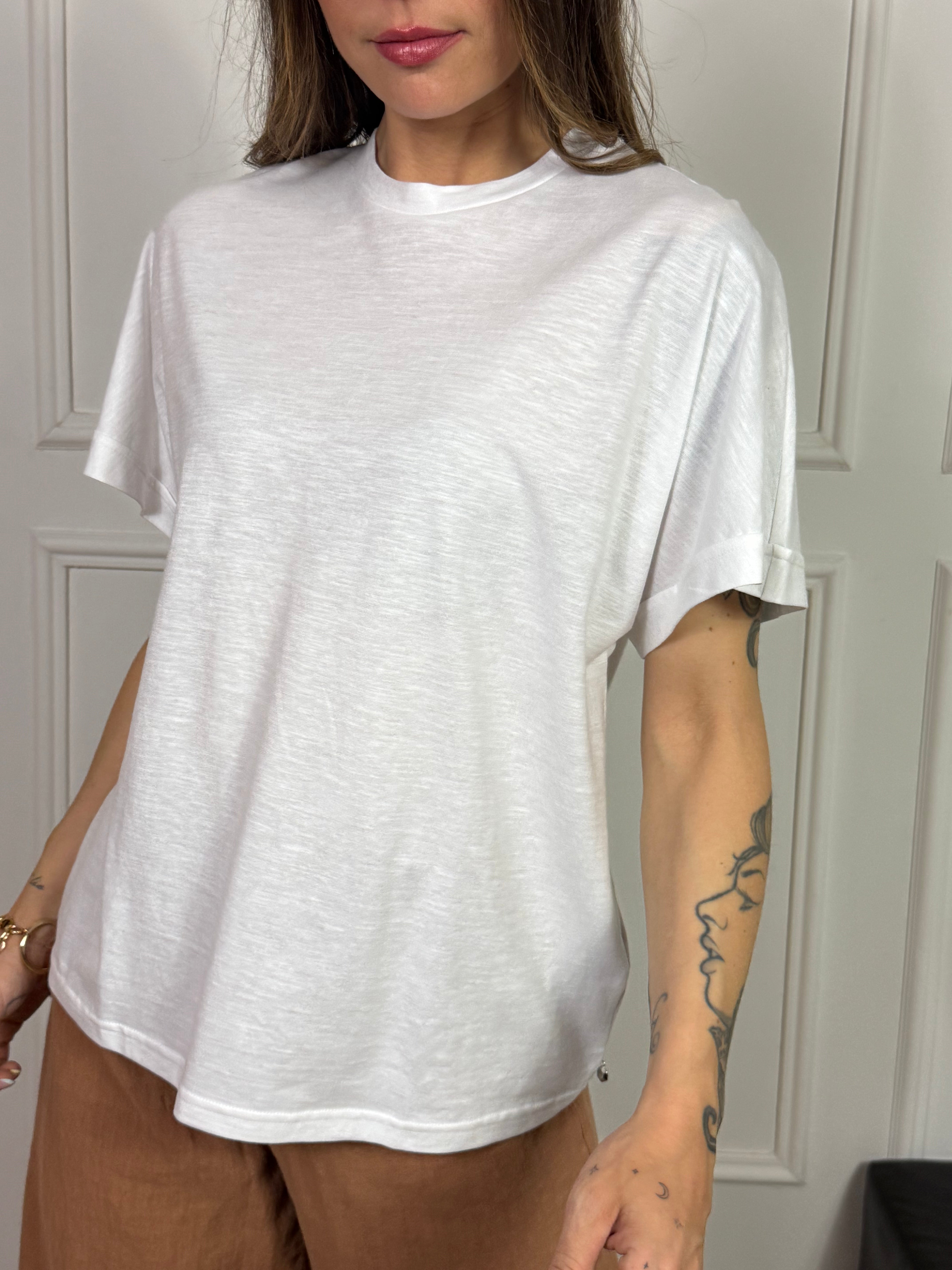 T-SHIRT SCATOLETTA RISVOLTO MANICA Ragno  Soft-Fit - ART.DN36TJ