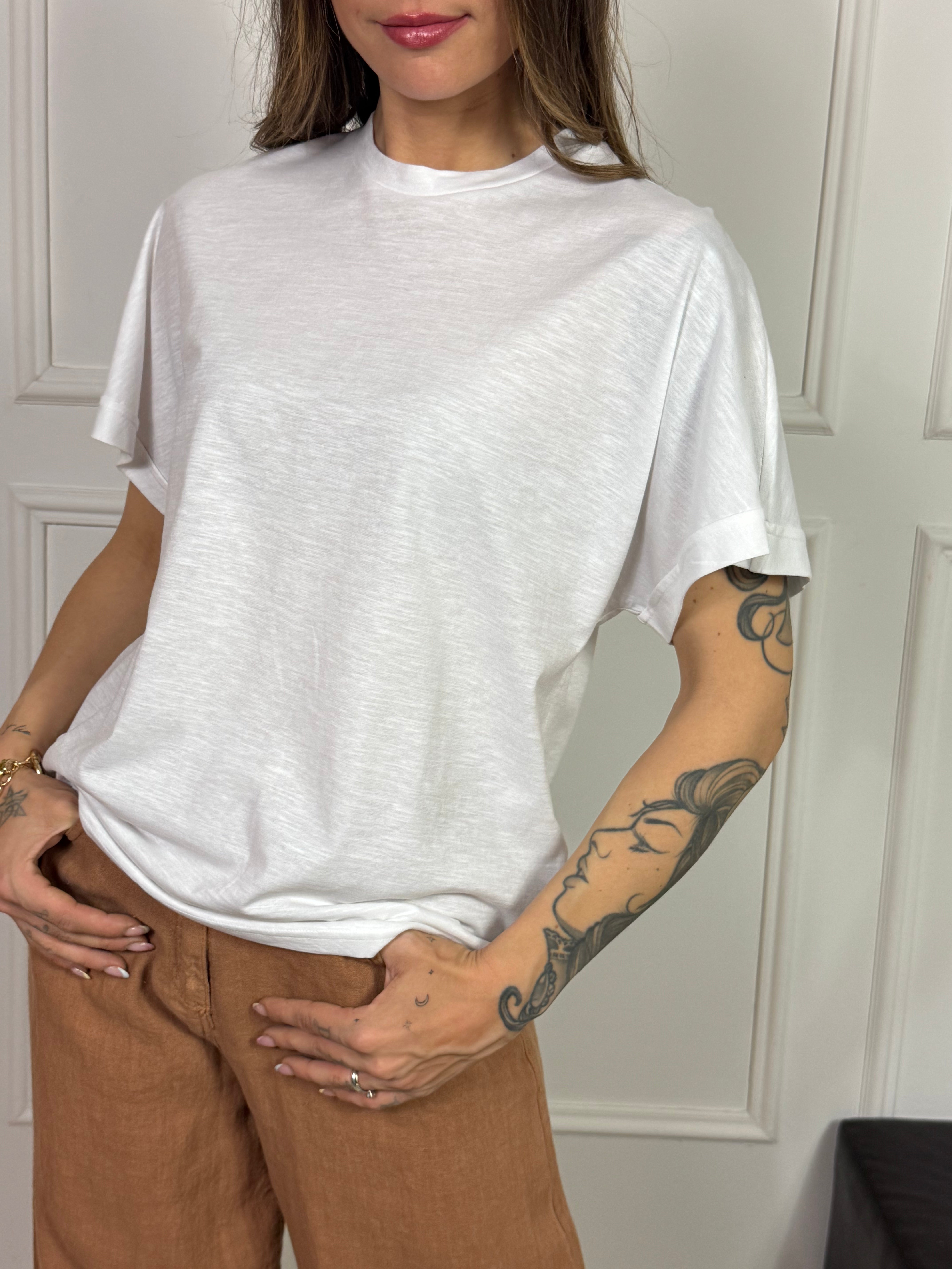 T-SHIRT SCATOLETTA RISVOLTO MANICA Ragno  Soft-Fit - ART.DN36TJ