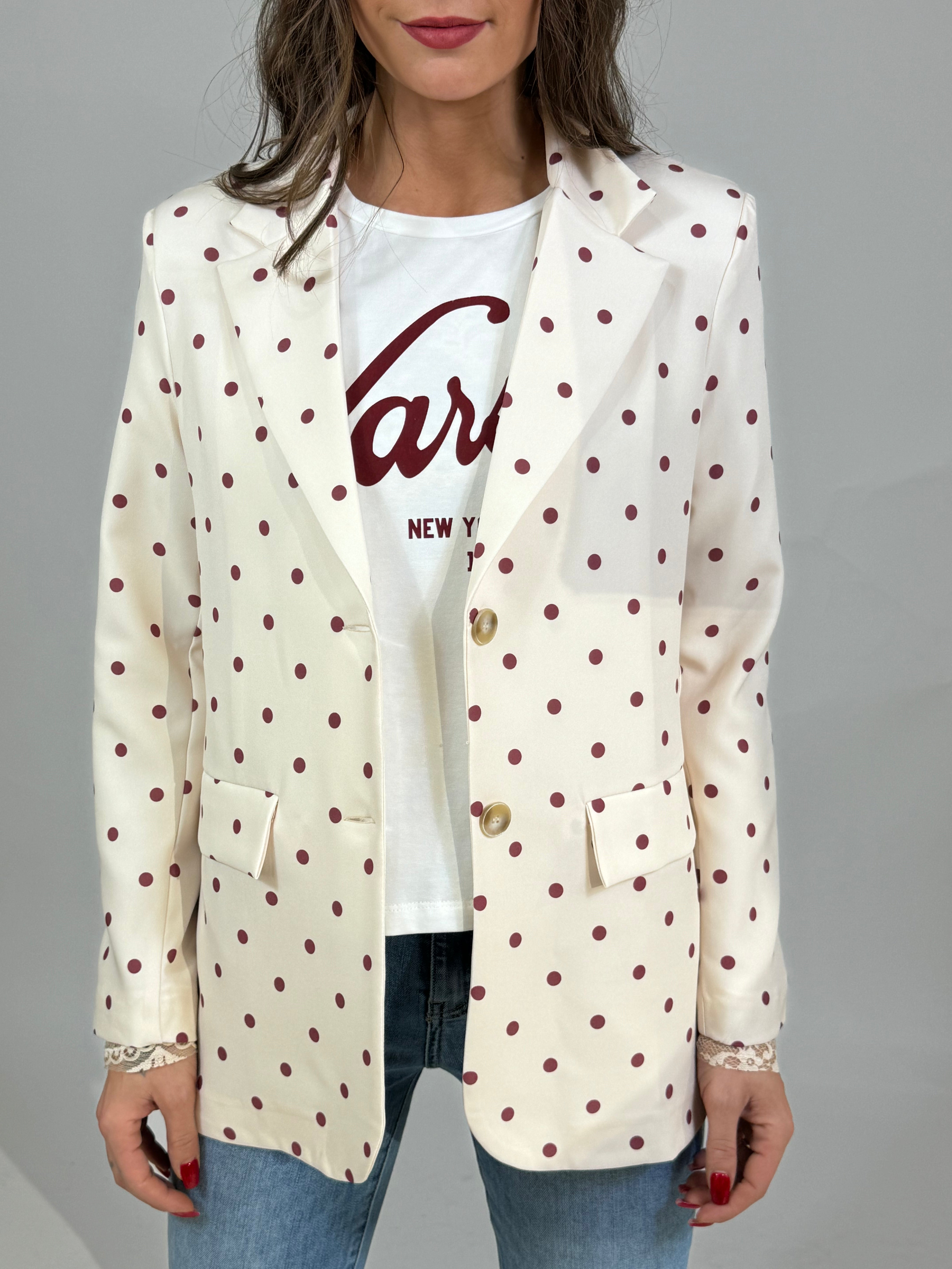 Giacca blazer Susy Mix POIS COLOR AMARENA