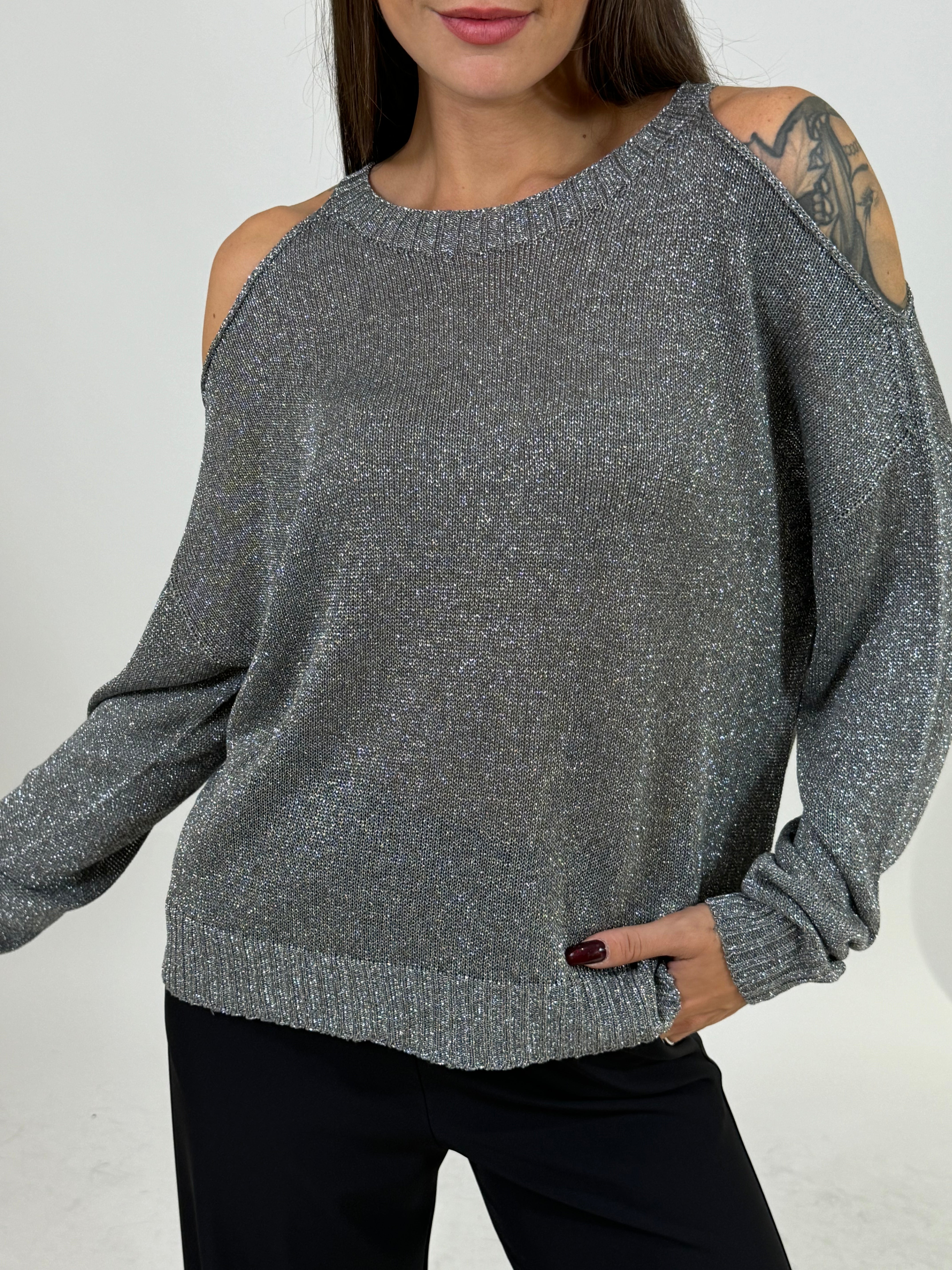 Maglia Kontatto in lurex cut-out spalle