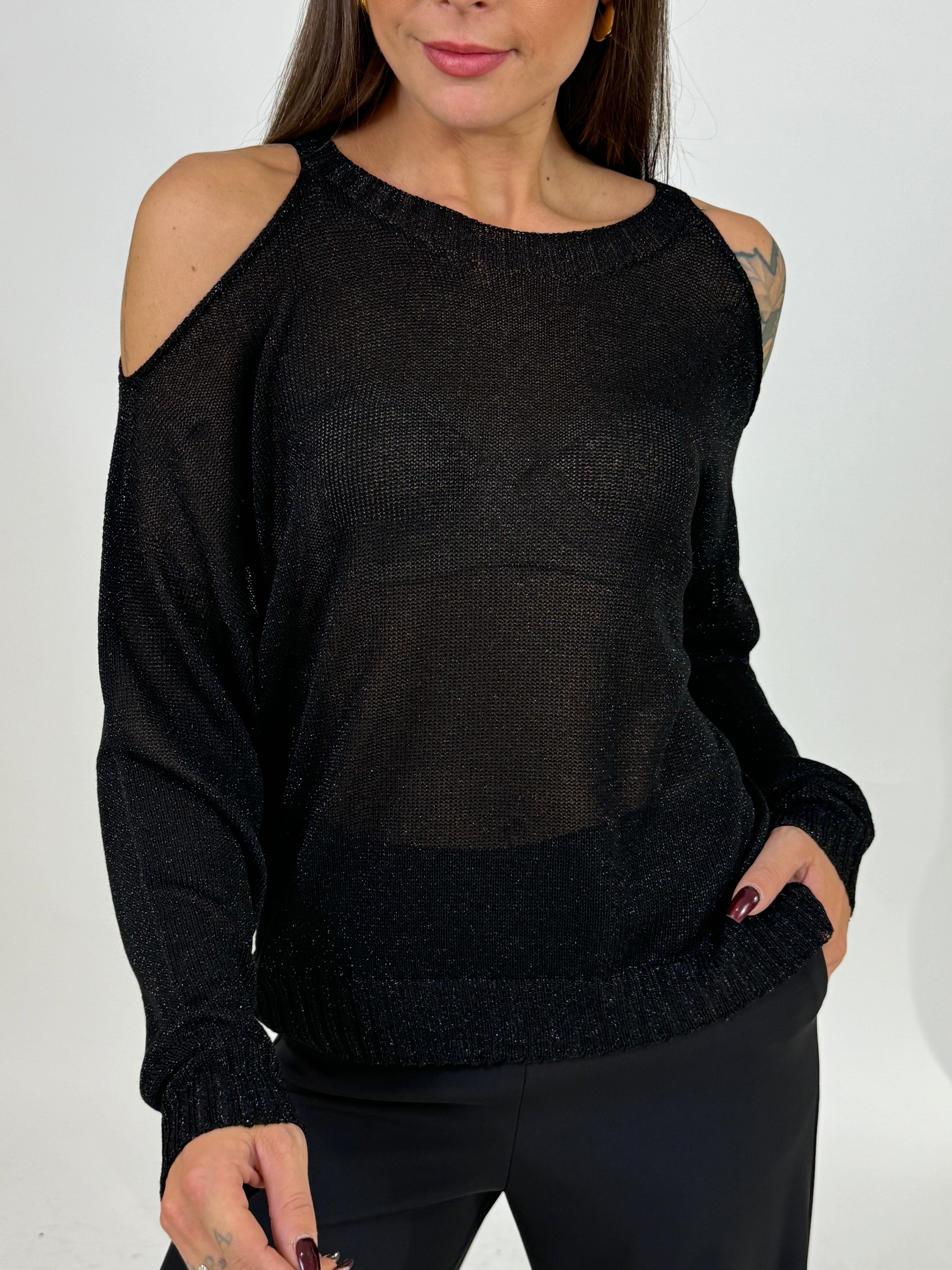 Maglia Kontatto in lurex cut-out spalle