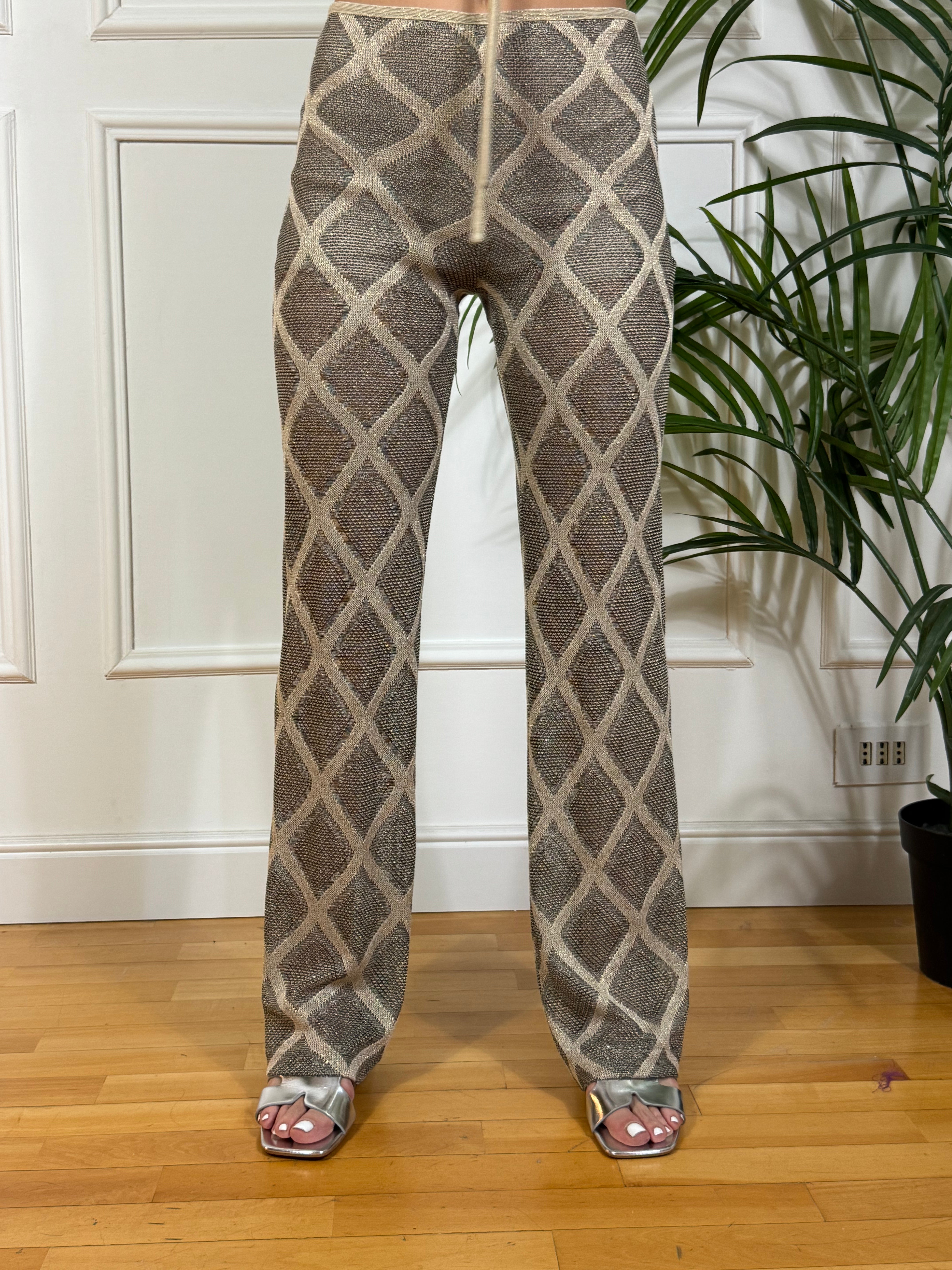 Pantalone traforato Have One nero-oro