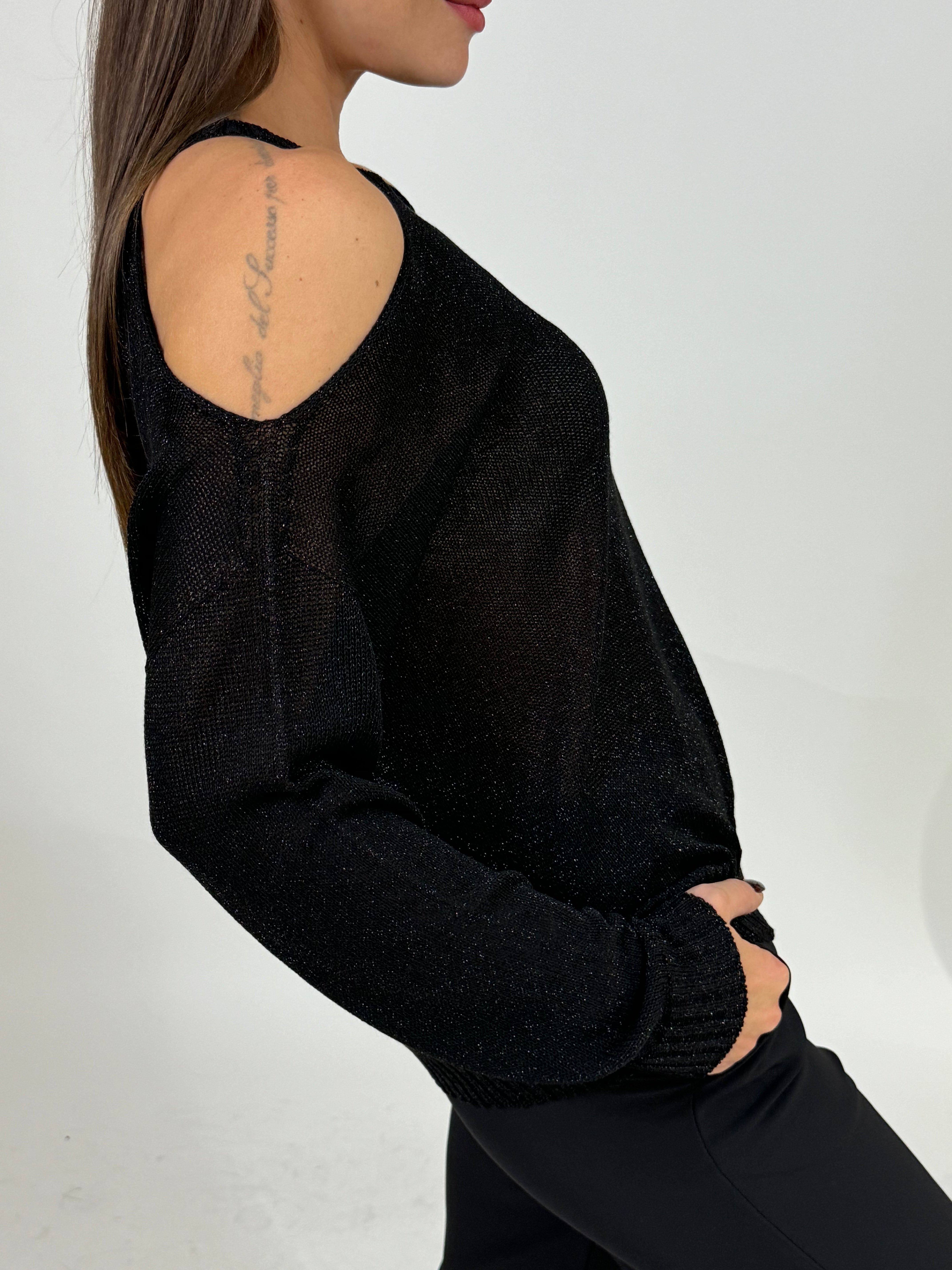 Maglia Kontatto in lurex cut-out spalle