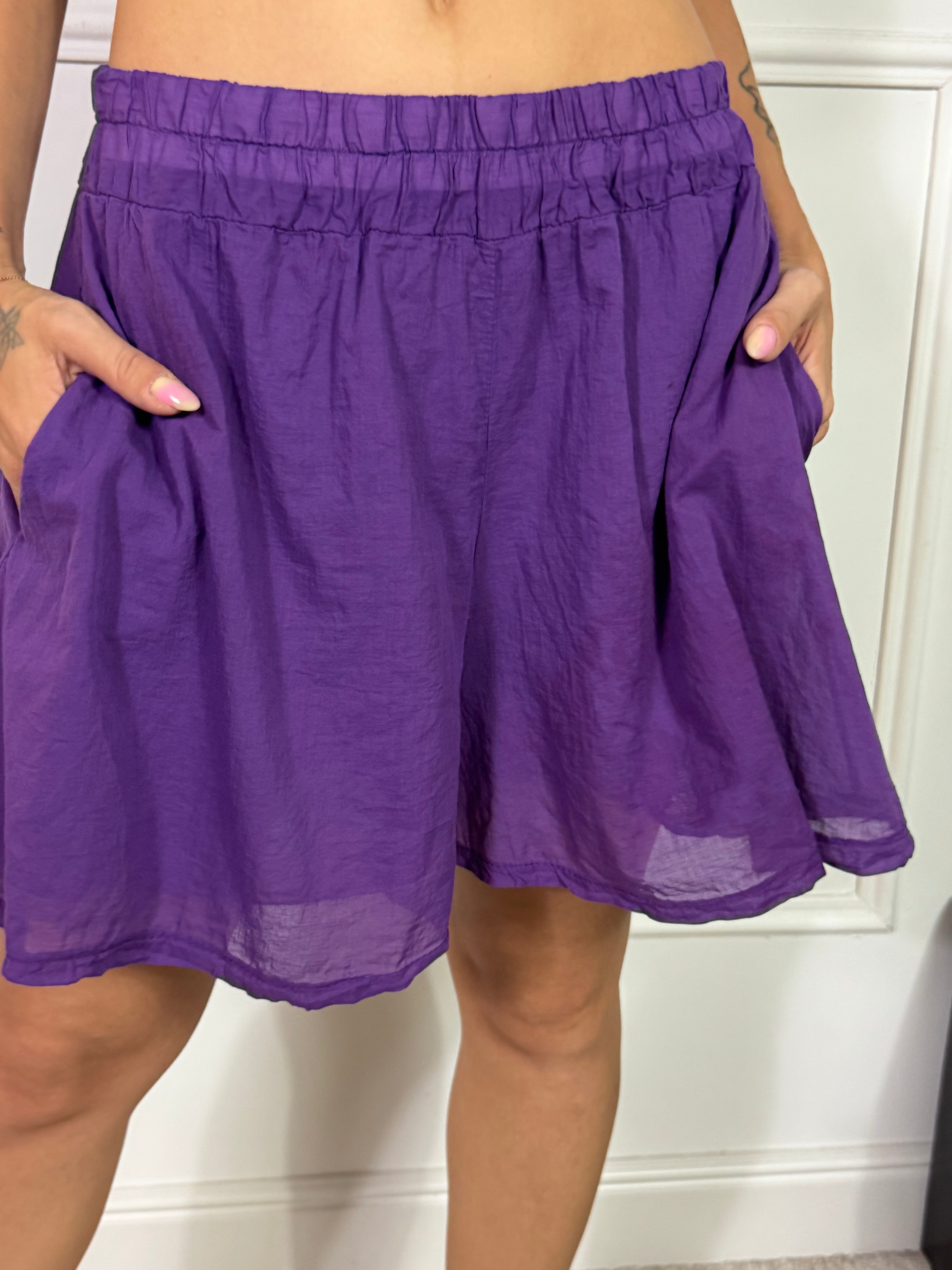 SHORTS Kikisix in mussola di cotone TINTA UNITA