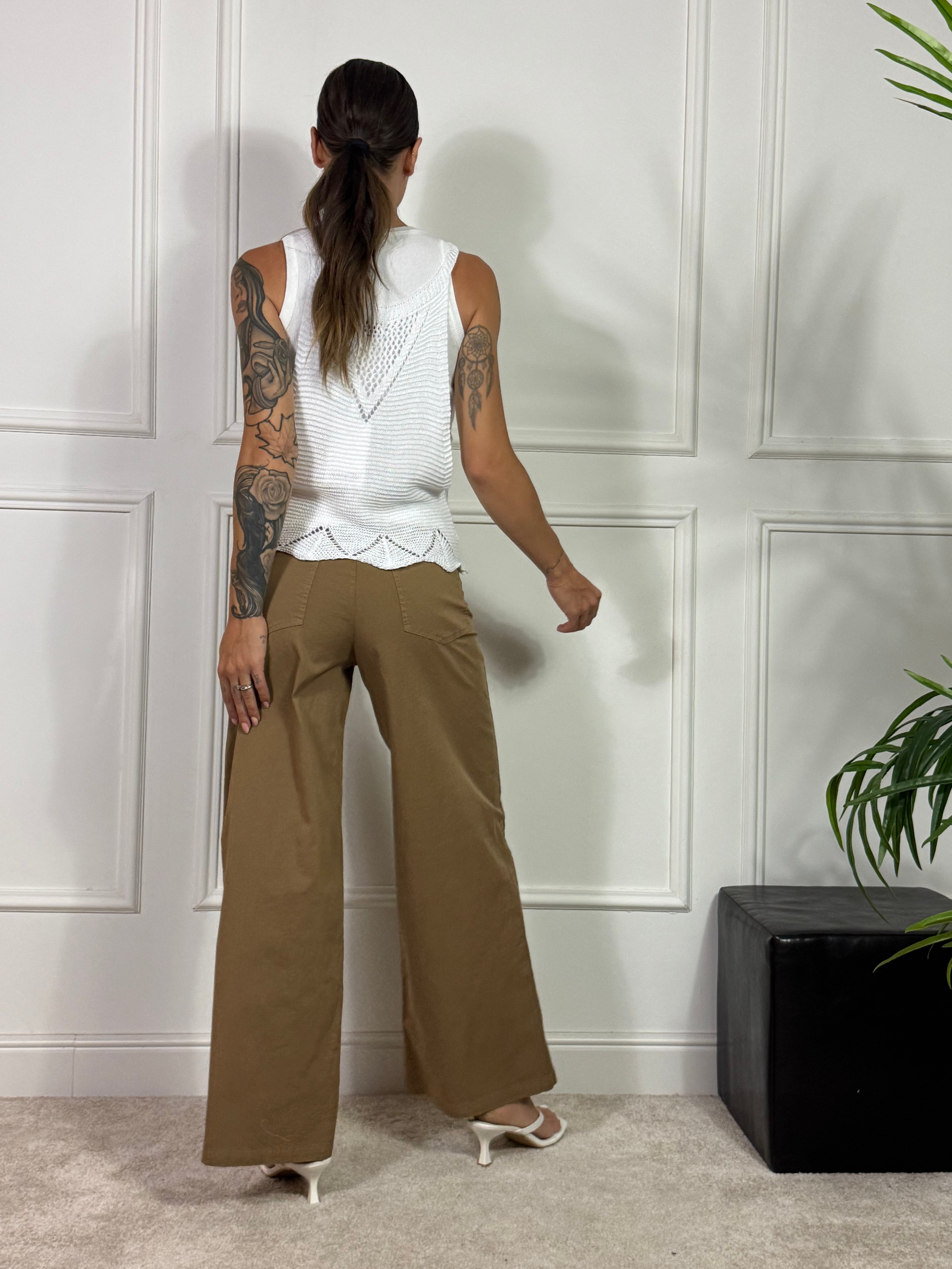 Pantalone in cotone elasticizzato Kikisix PALAZZO
