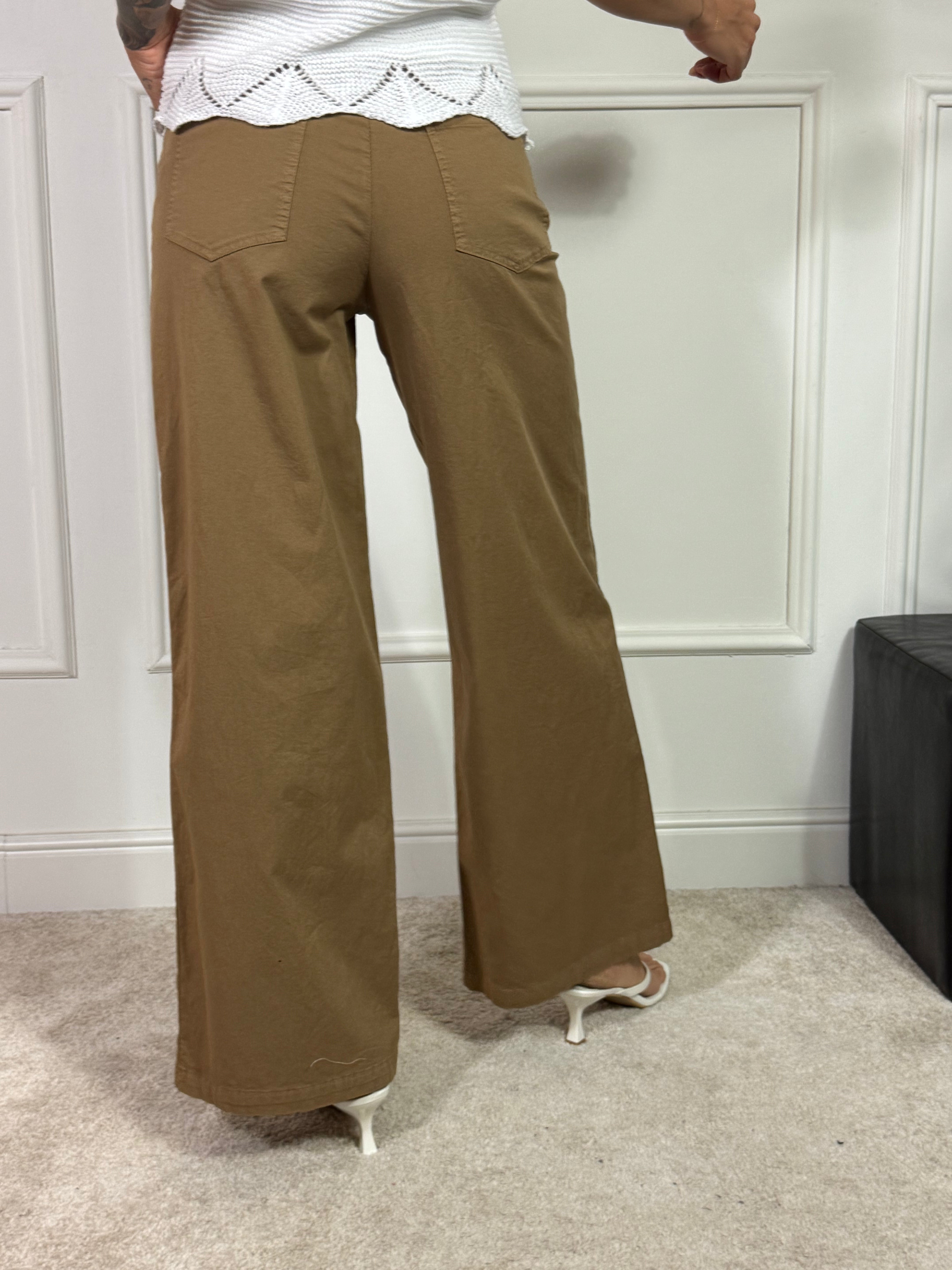 Pantalone in cotone elasticizzato Kikisix PALAZZO