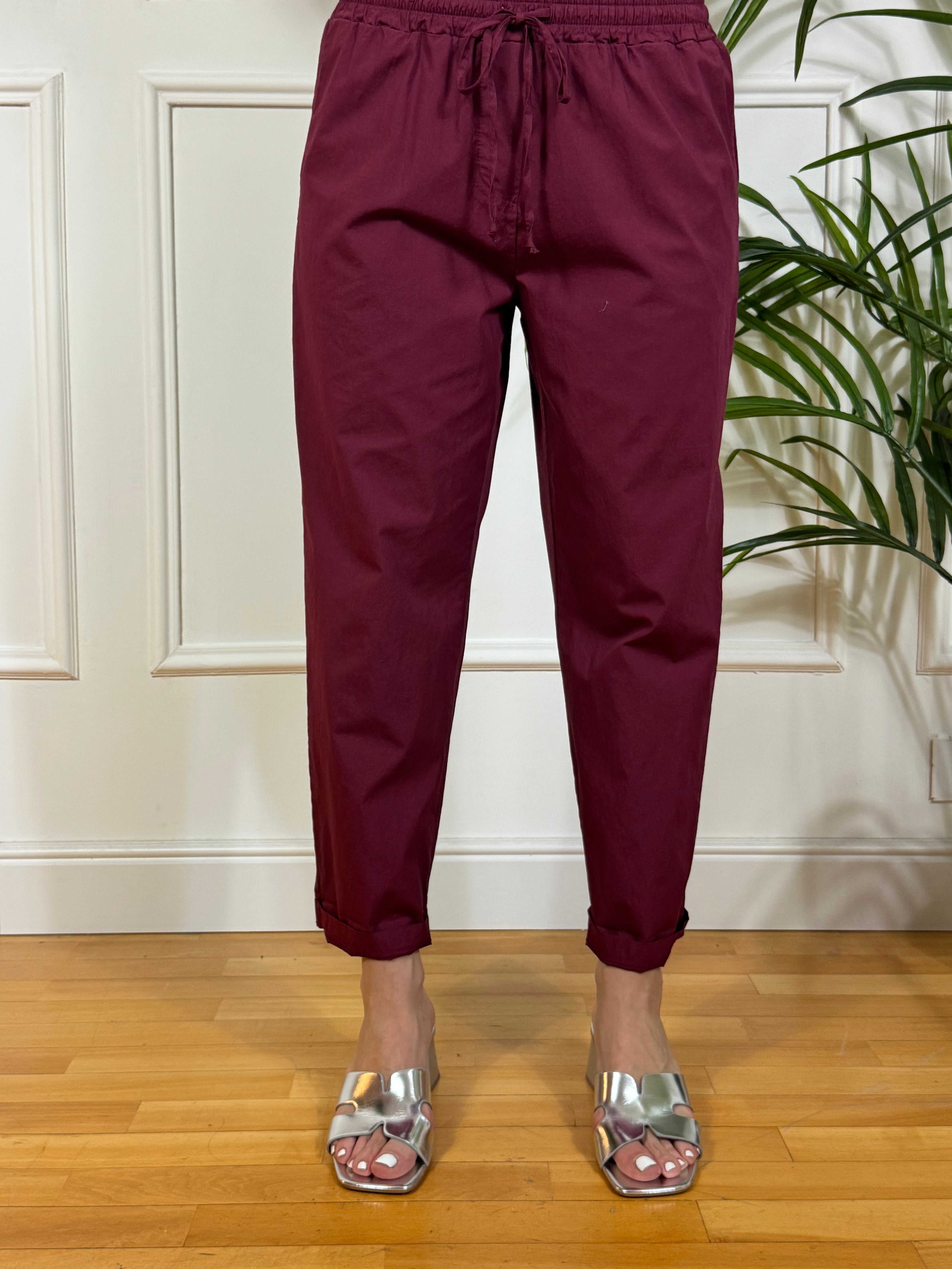 Pantalone in cotone Have One con coulisse in vita