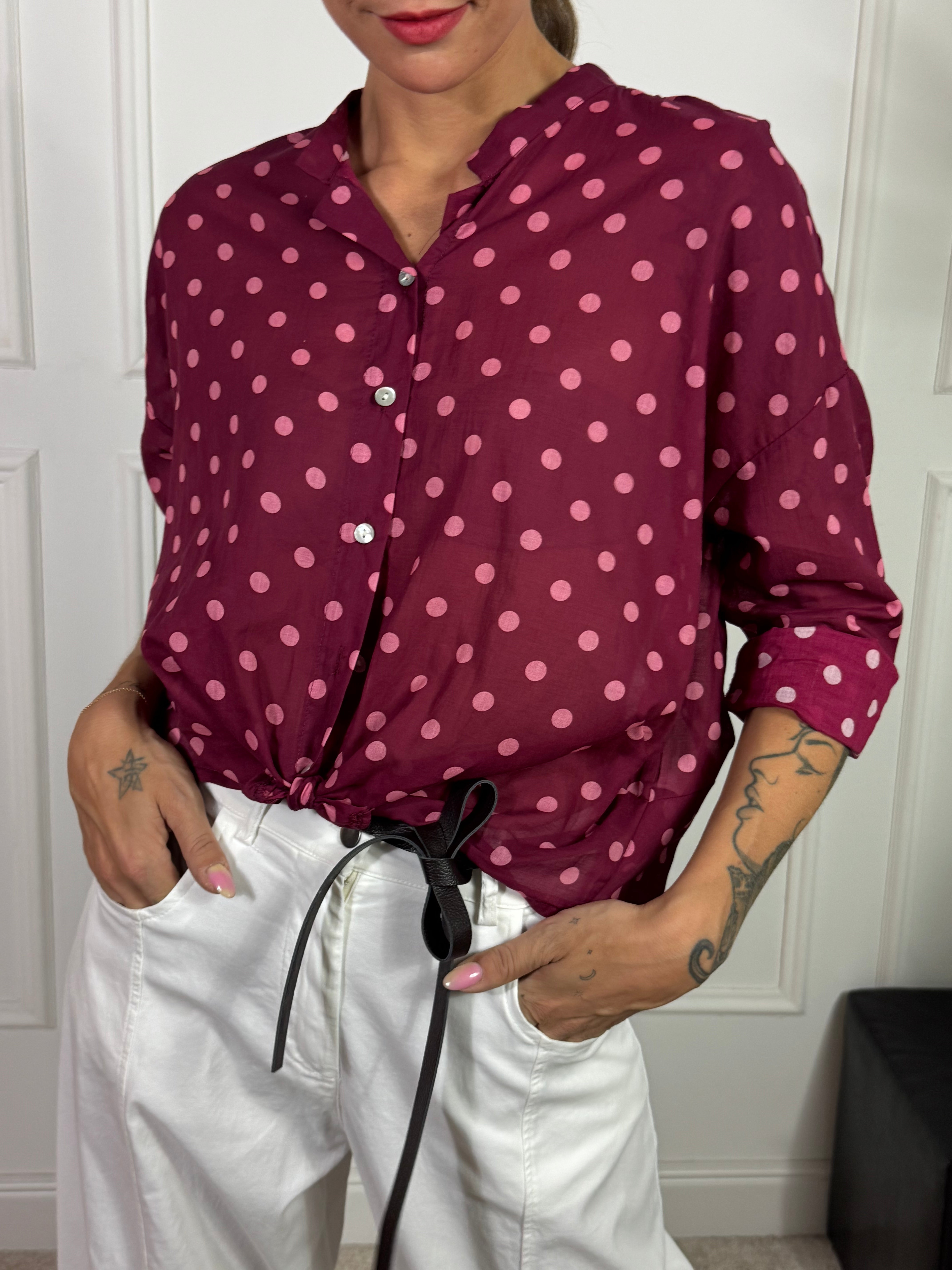 Camicia Kikisix in mussola di cotone collo coreana POIS