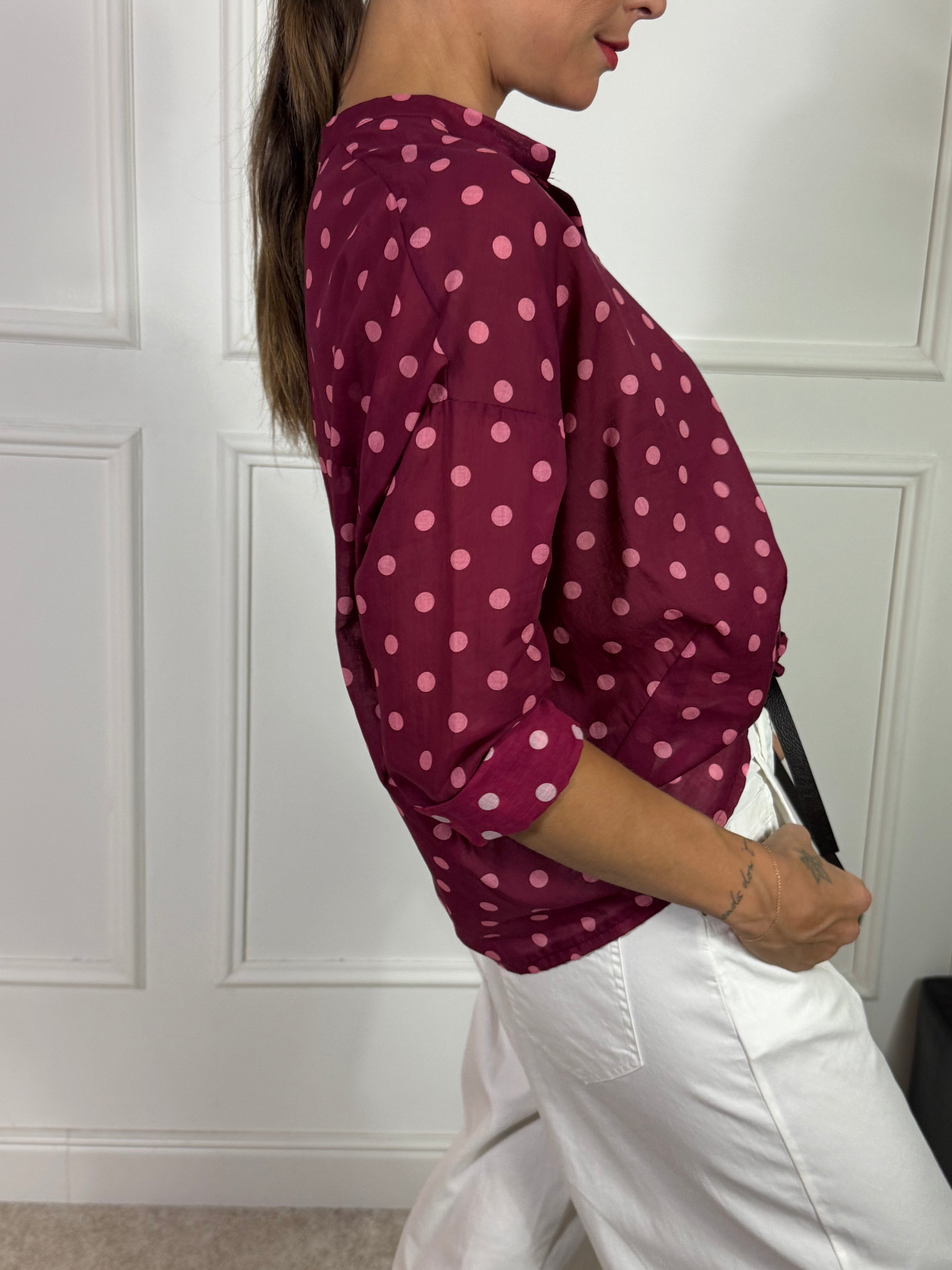 Camicia Kikisix in mussola di cotone collo coreana POIS