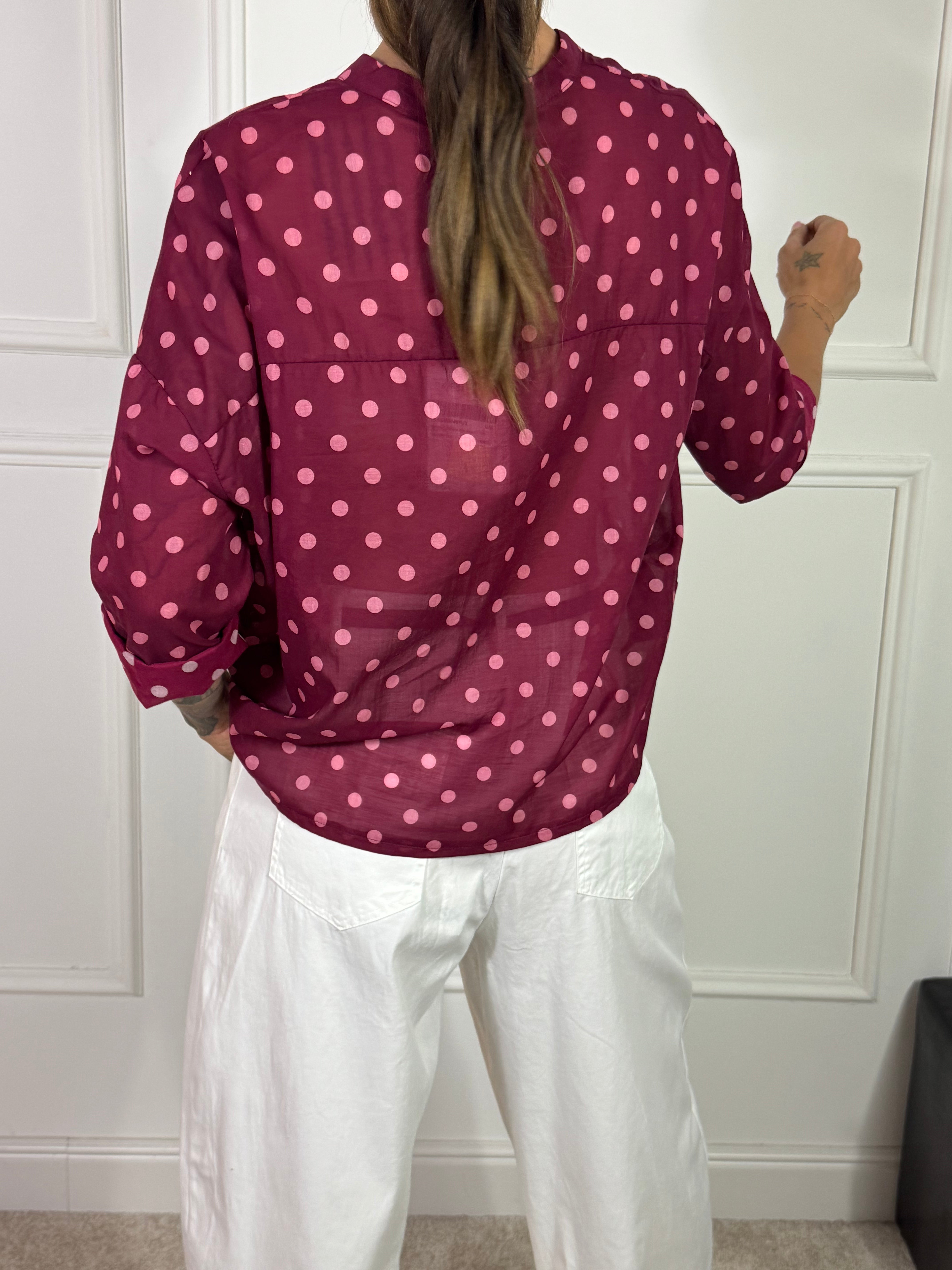Camicia Kikisix in mussola di cotone collo coreana POIS