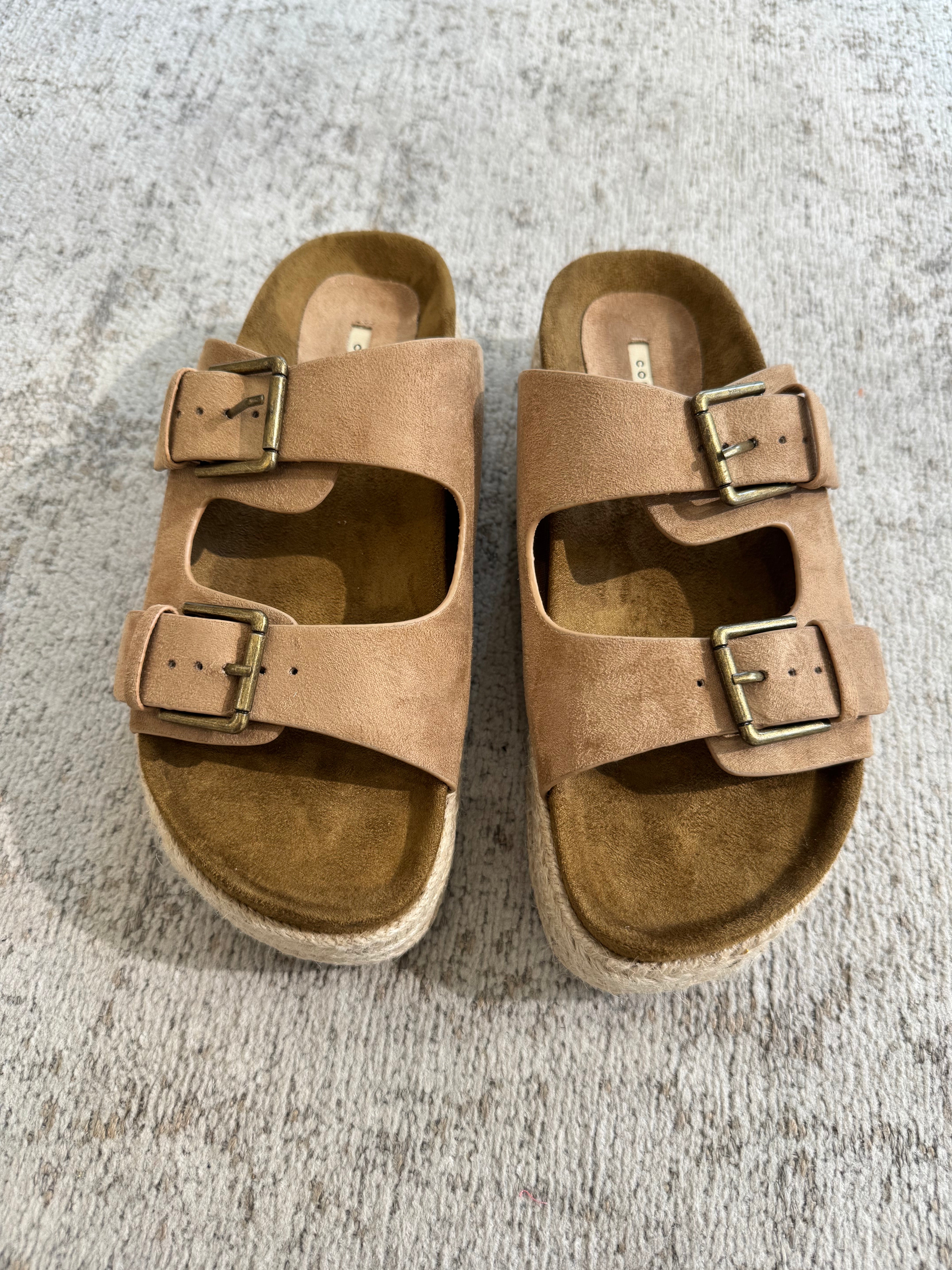 Ciabatta scamosciata PLATFORM in corda
