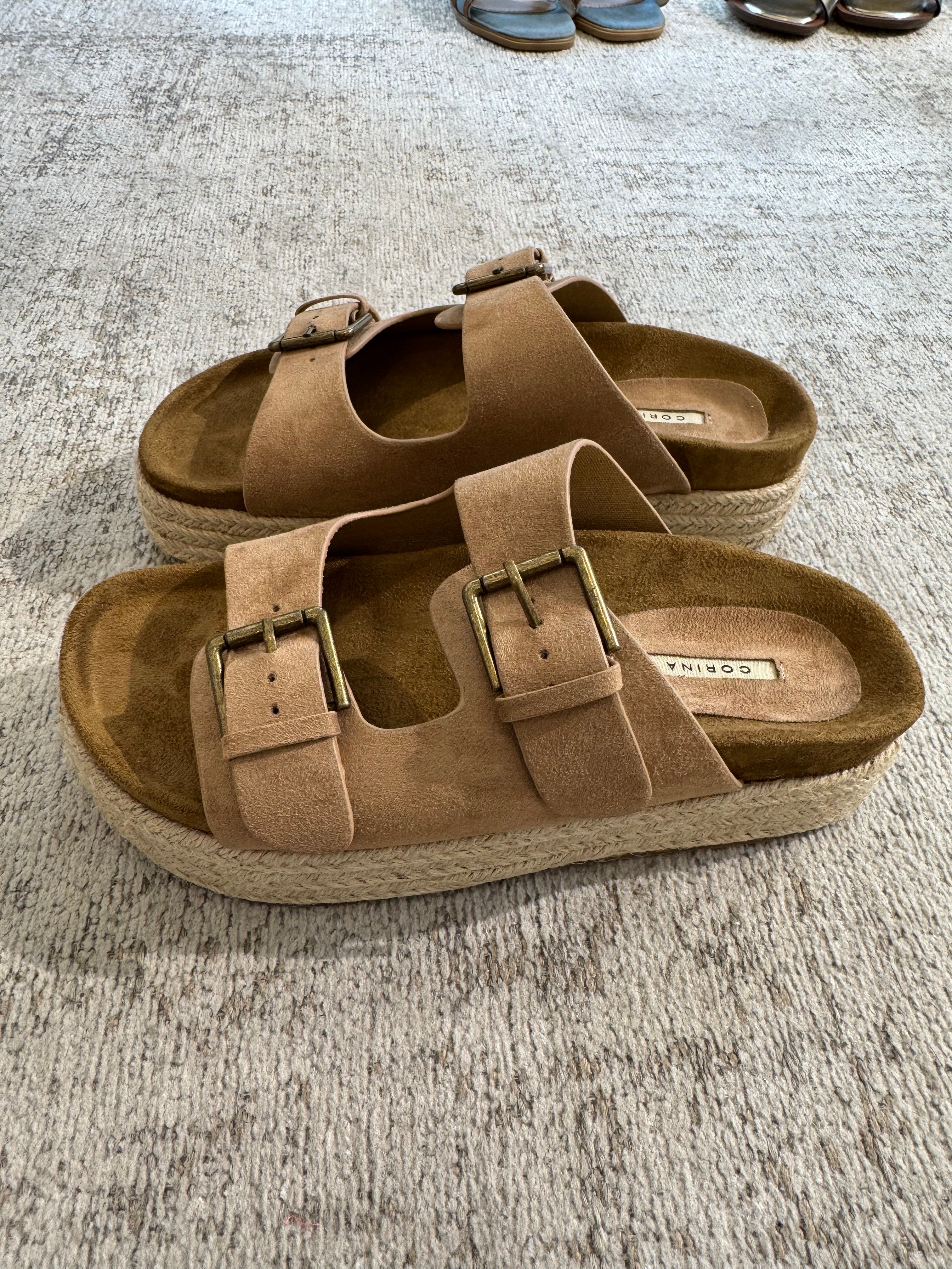 Ciabatta scamosciata PLATFORM in corda