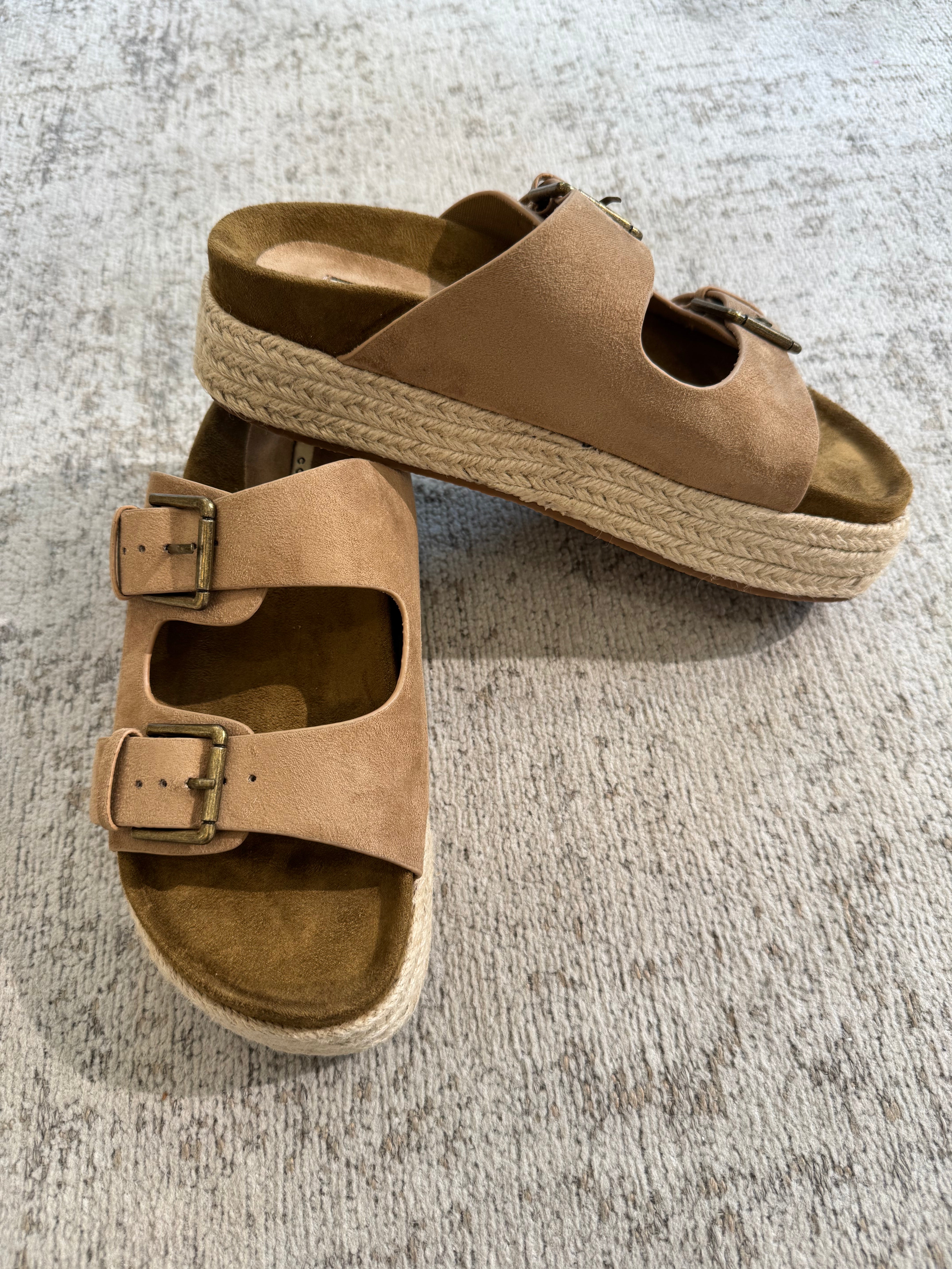 Ciabatta scamosciata PLATFORM in corda