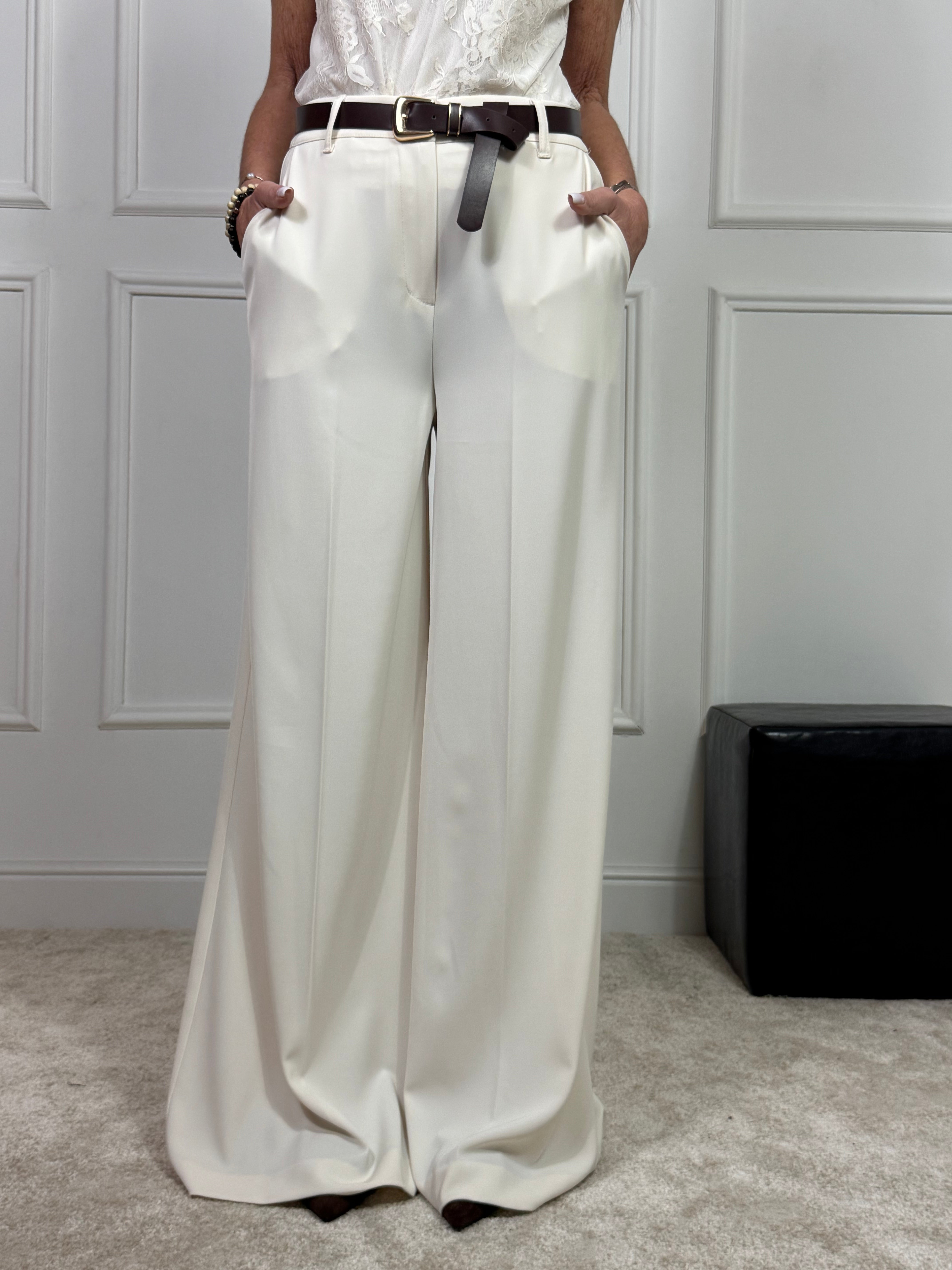 Pantalone ampio a palazzo Susy Mix con cintura