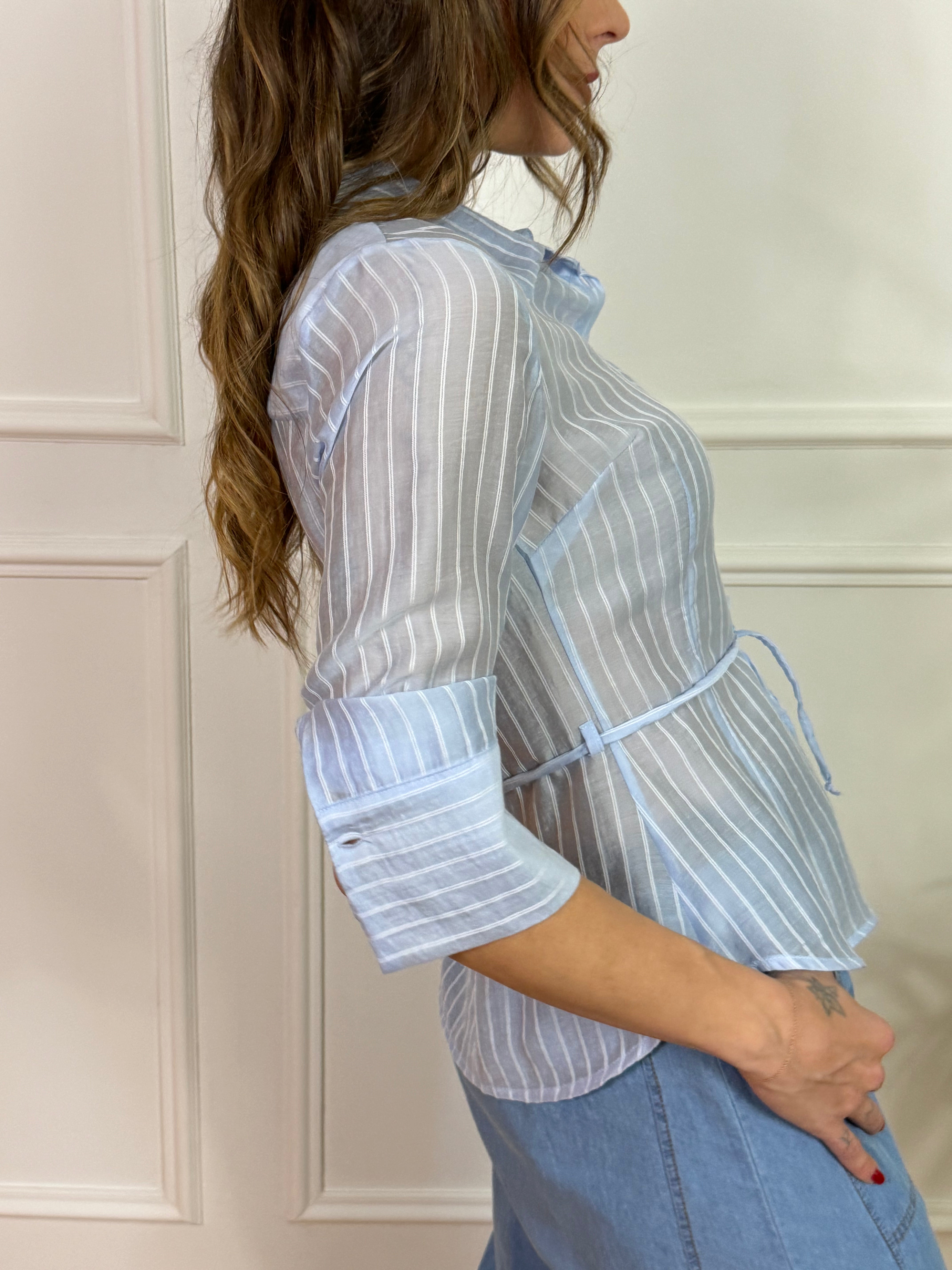 Camicia Kikisix mussola riga CON LACCETTO