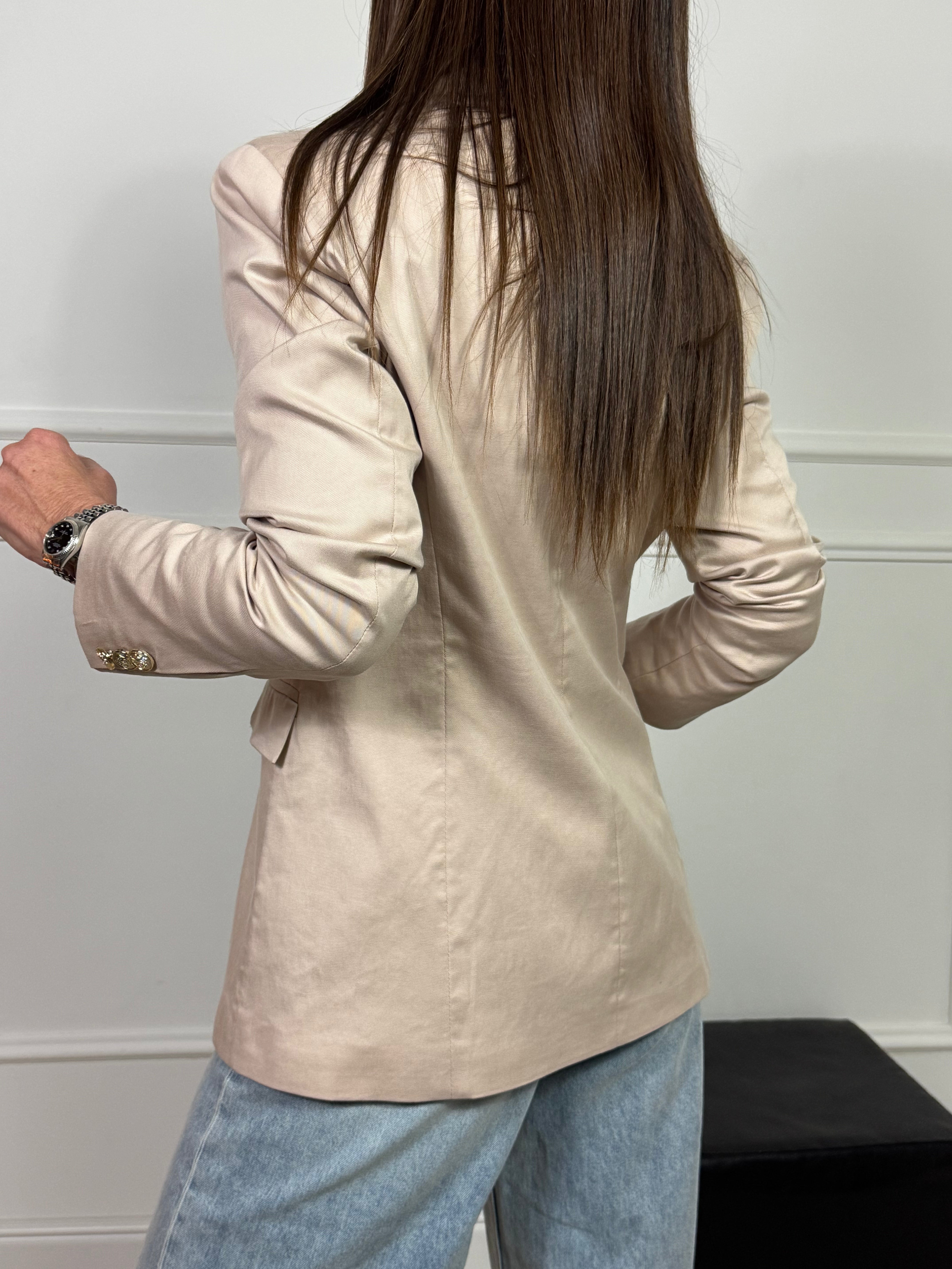 GIACCA blazer lyocell e cotone Susy Mix DOPPIOPETTO BOTTONI ORO