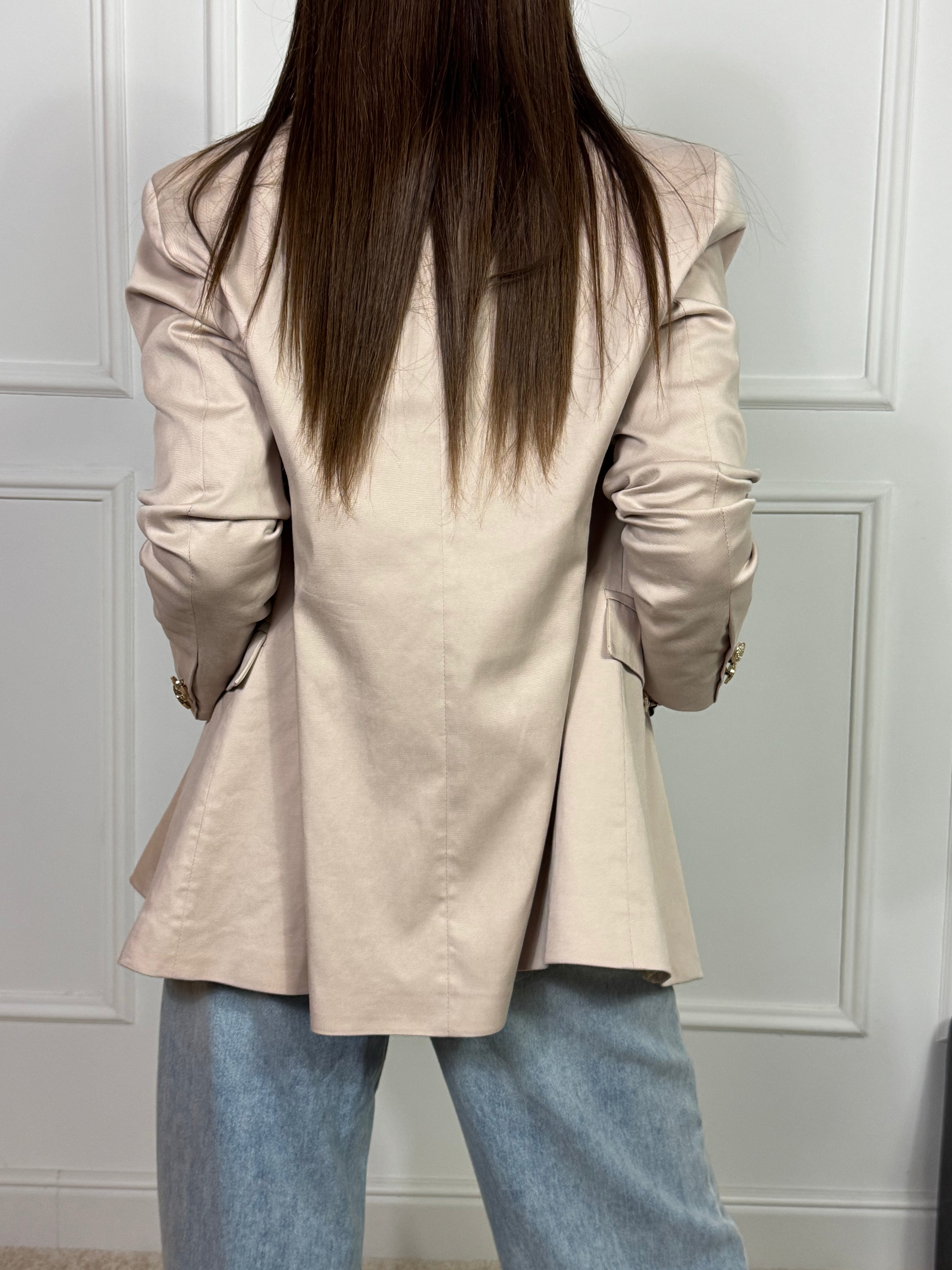 GIACCA blazer lyocell e cotone Susy Mix DOPPIOPETTO BOTTONI ORO