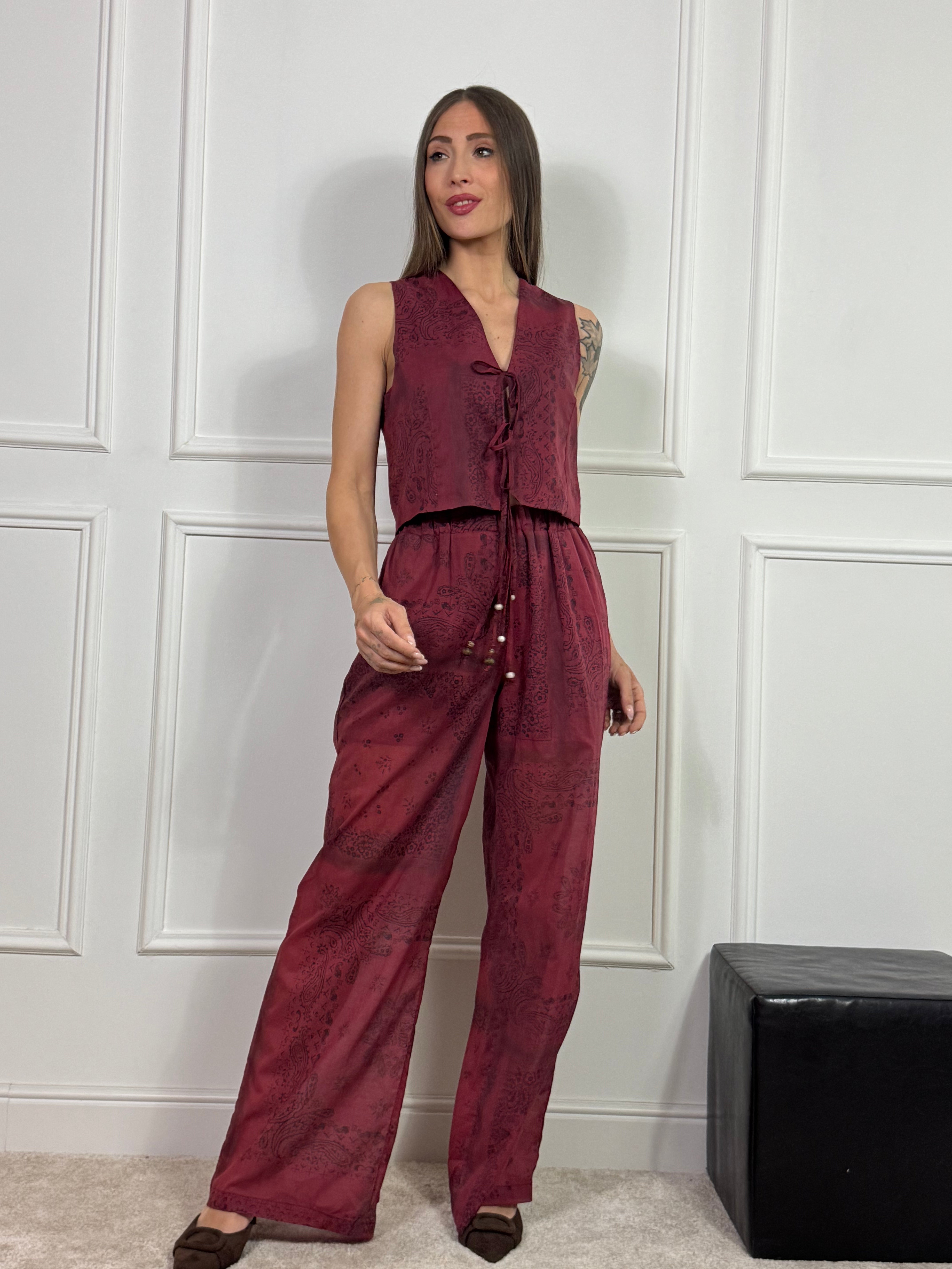 GILET Susy Mix IBIZA - ROSSO INDIA