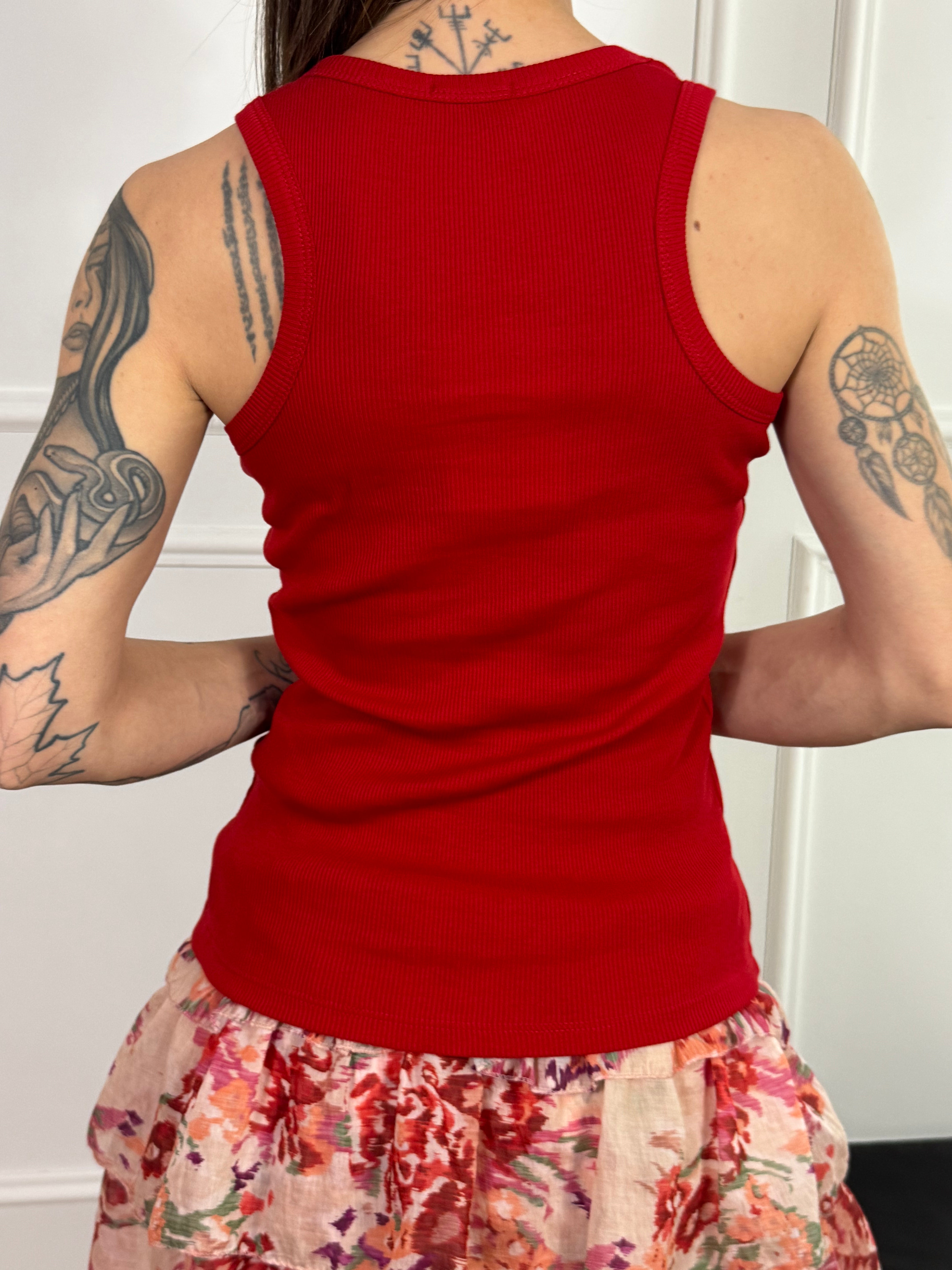 Canotta Susy Mix COSTINE SCOLLO TONDO - AMERICANA - TINTA UNITA