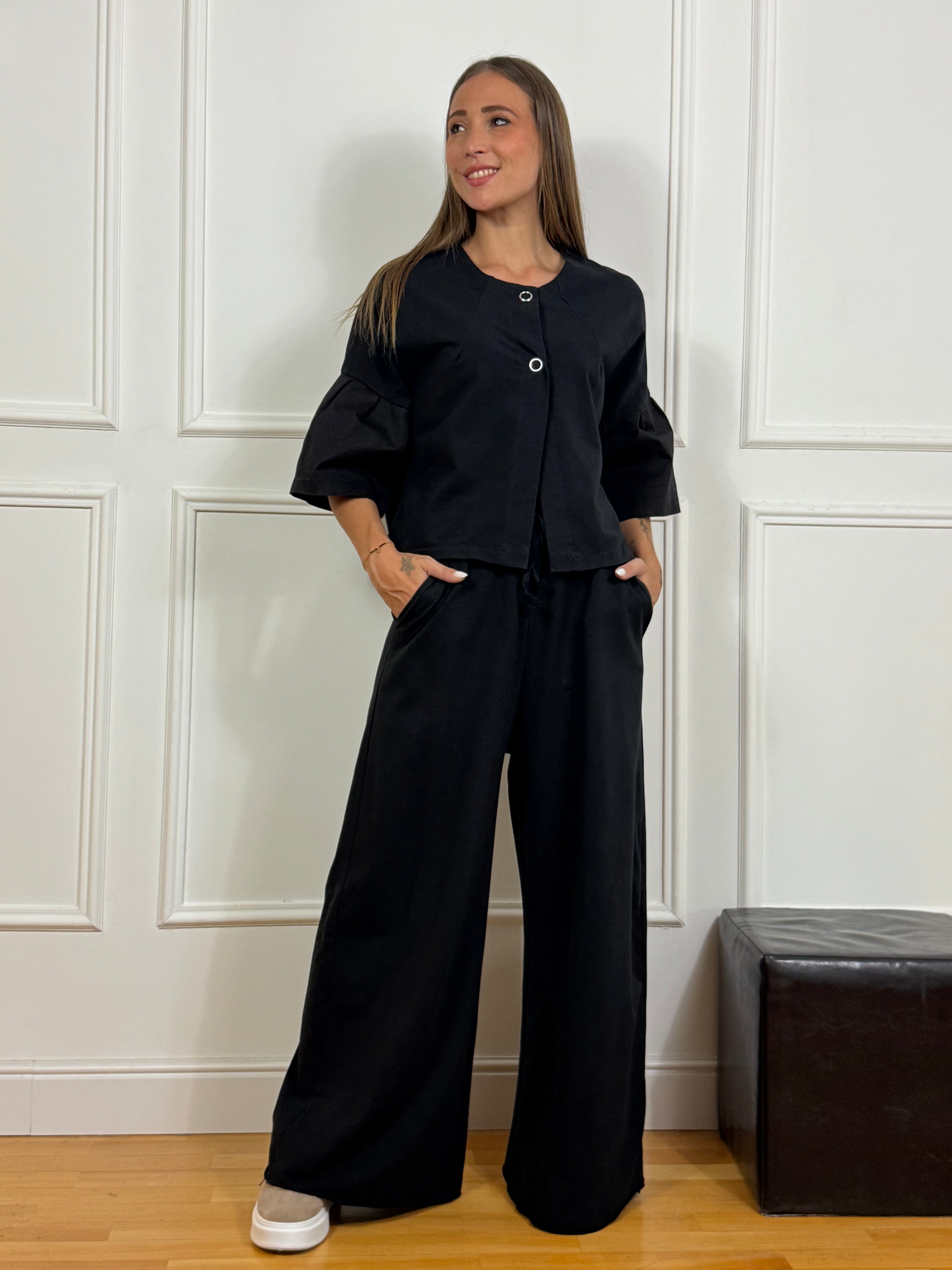 Pantalone in felpa garzata Victoria ILMH PALAZZO