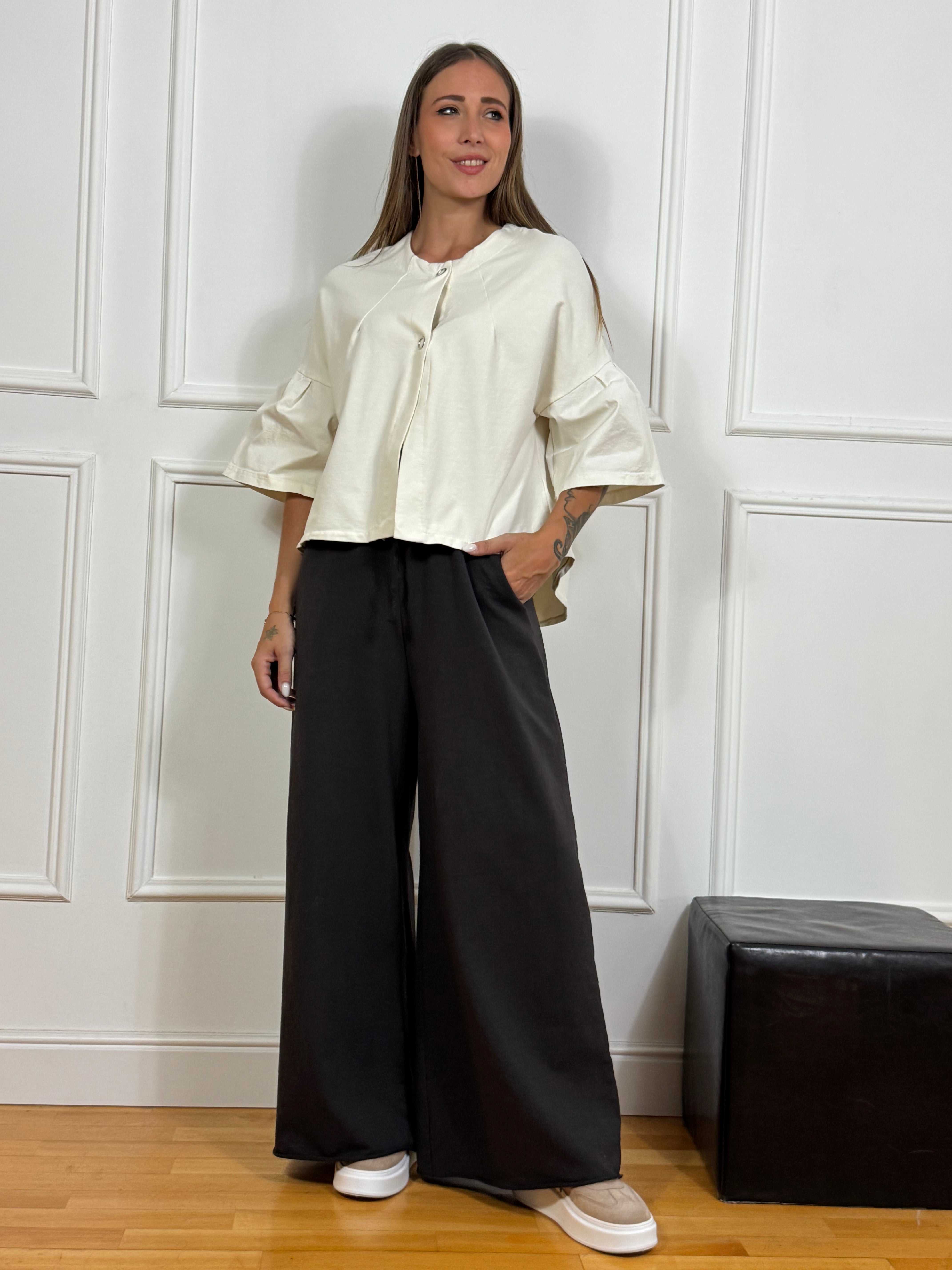 Pantalone in felpa garzata Victoria ILMH PALAZZO