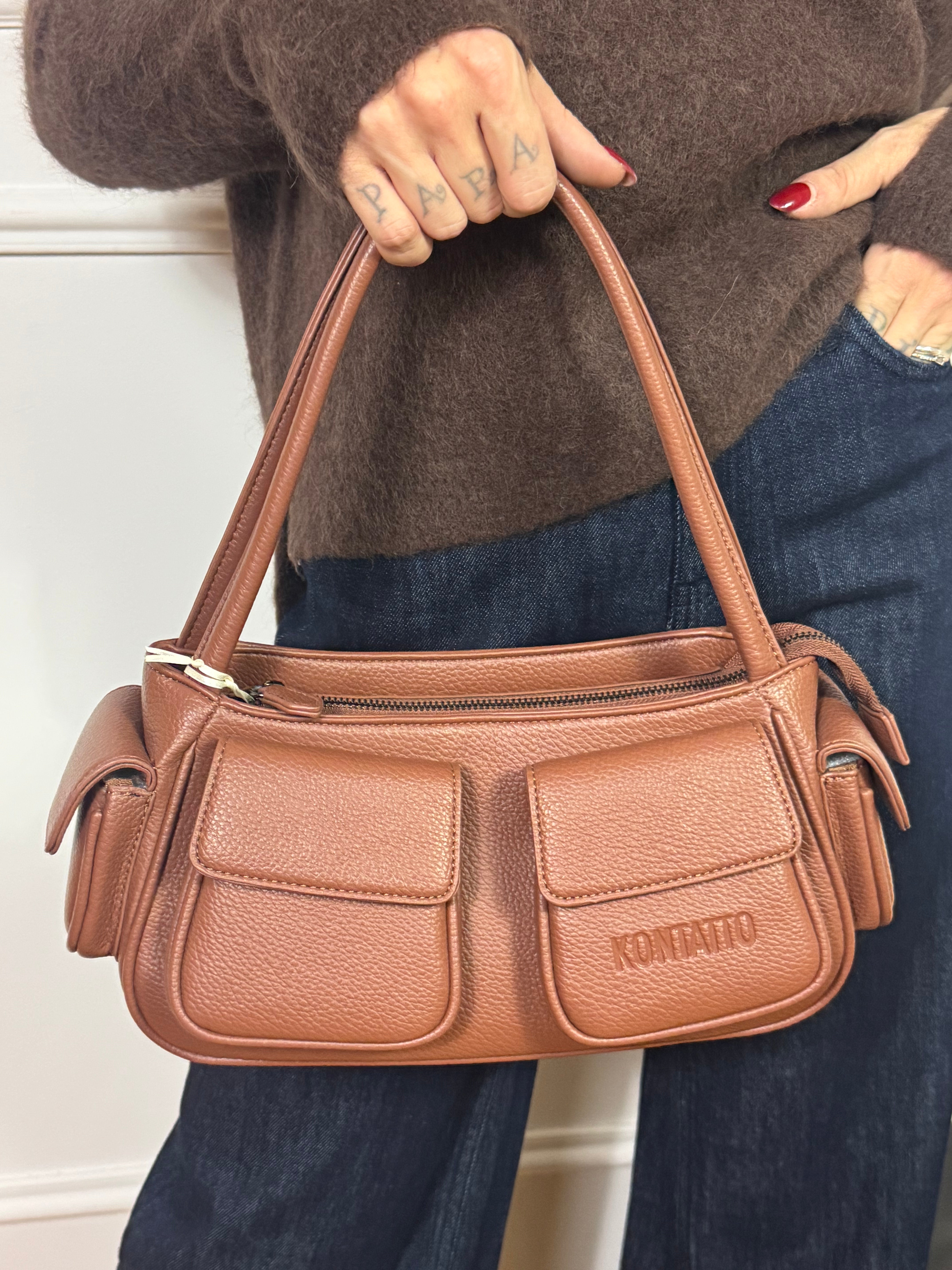 Borsa in ecopelle Kontatto BAGUETTE CARGO