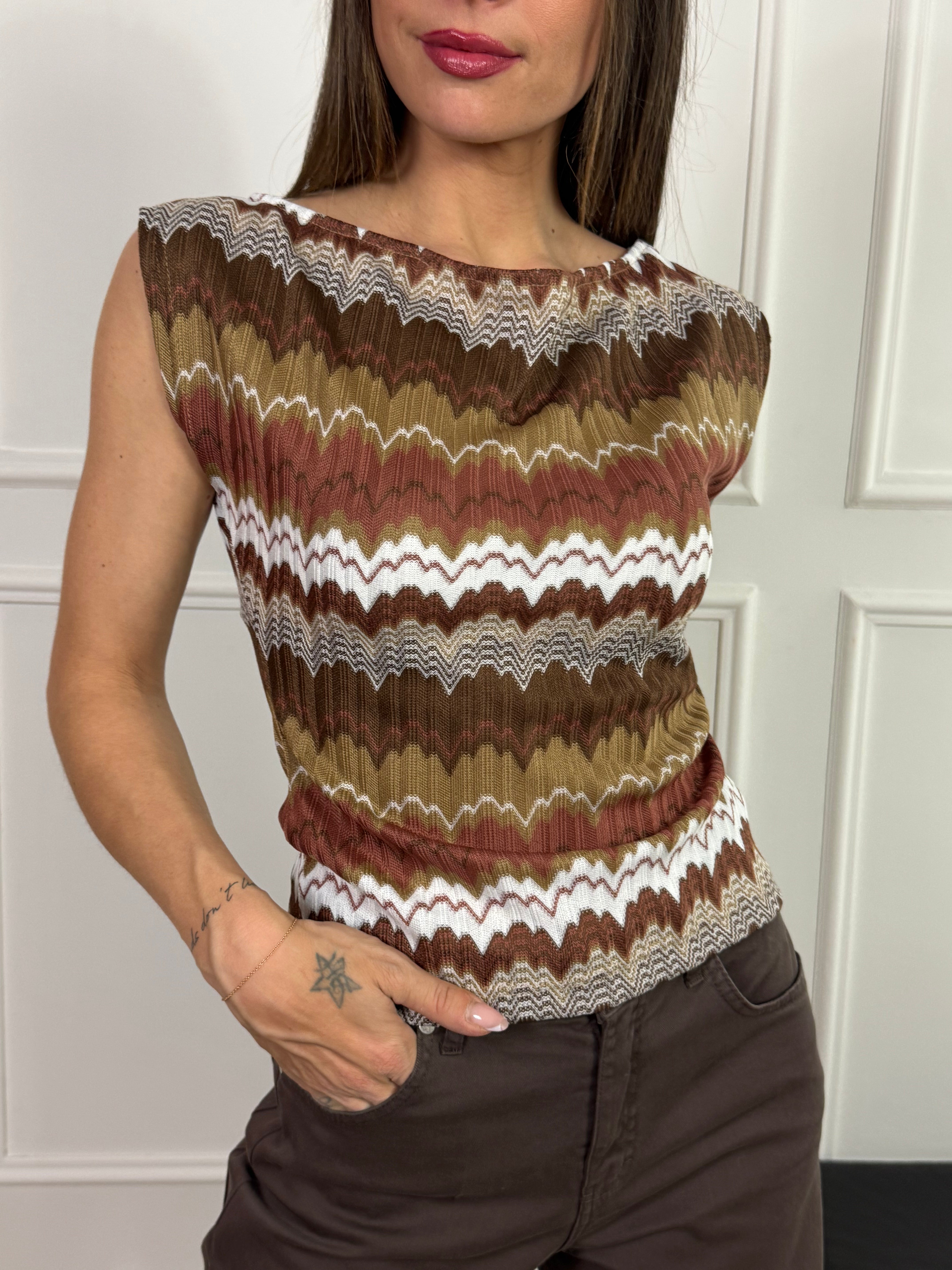 Top scollo BARCHETTA Susy Mix FANTASIA GEOMETRICA