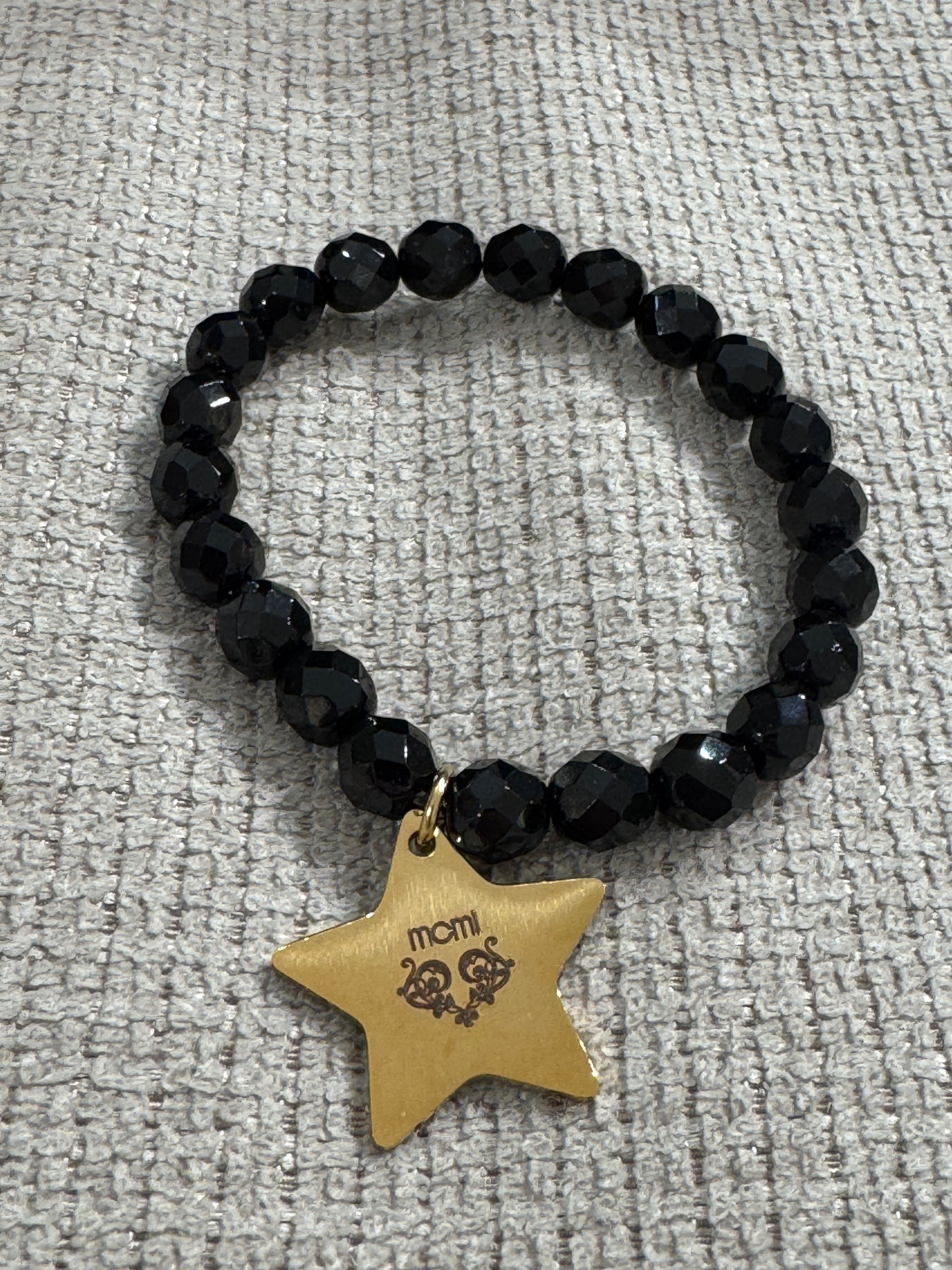 Bracciale con elastico Momi cristalli e ciondoli