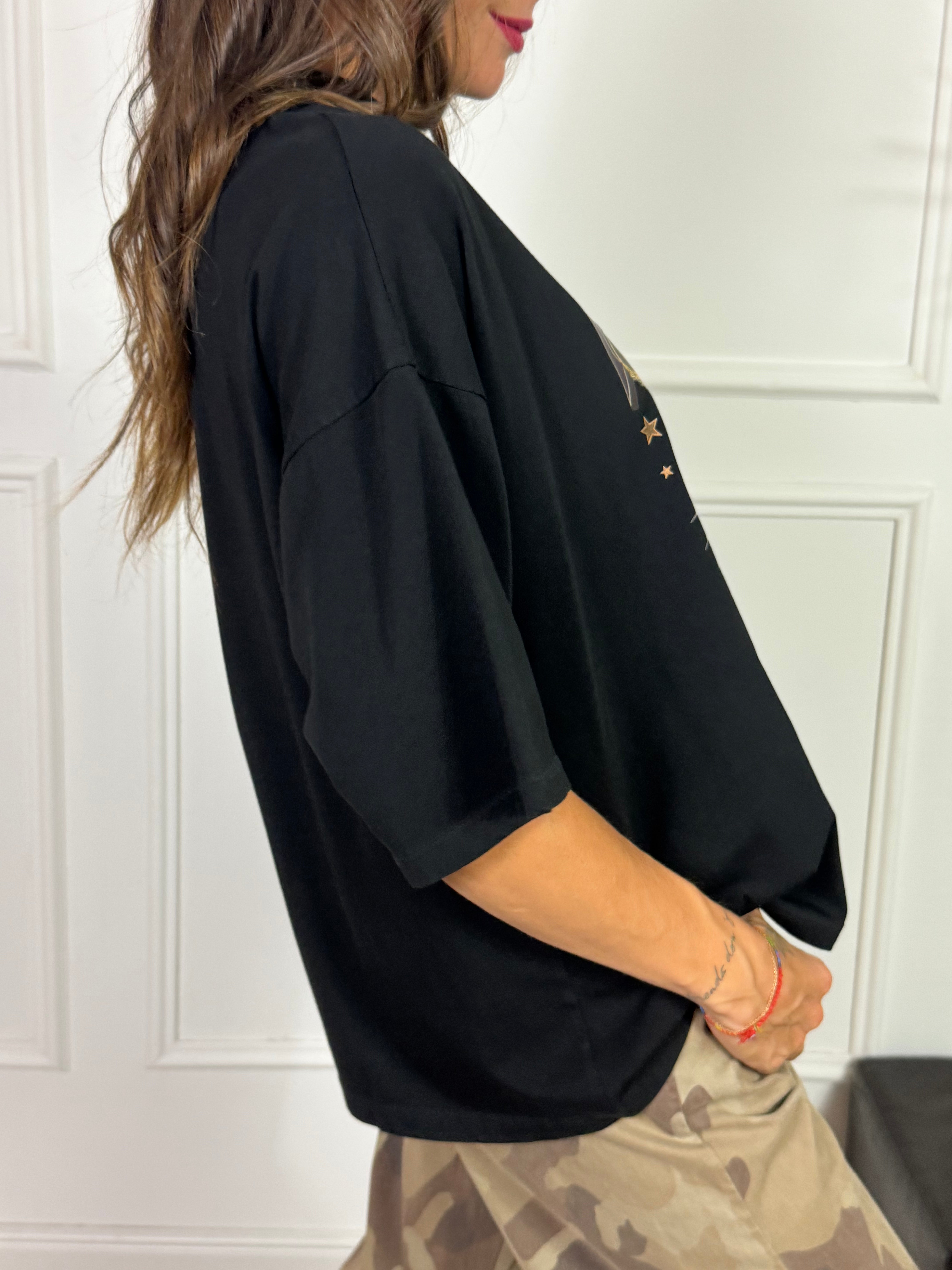 Maglia T-SHIRT OVERSIZE Susy Mix TIGRE FULMINE