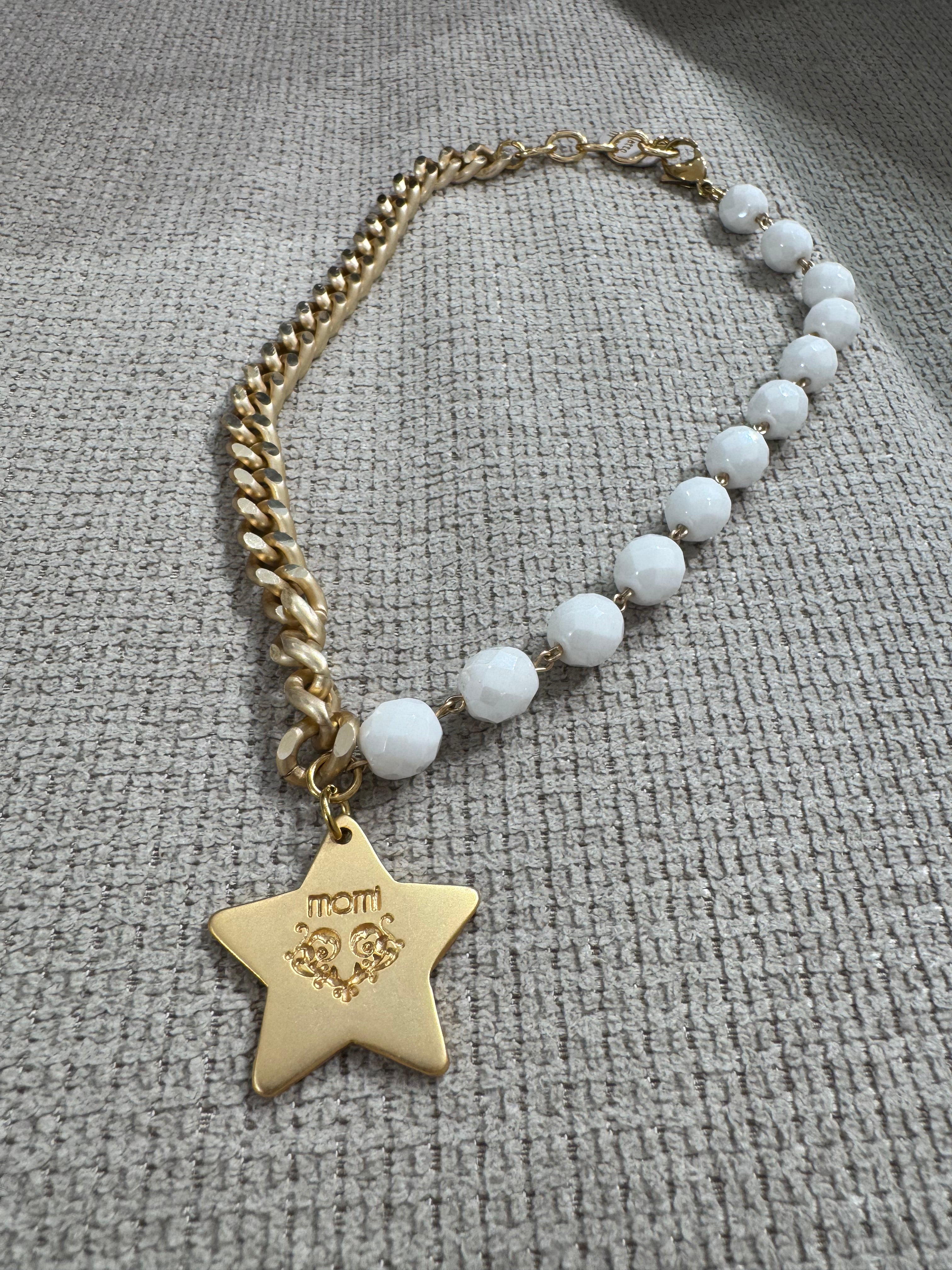 COLLANA CORTA / BRACCIALE DOPPIO GIRO Momi FRANCESCA- catena ORO - ciondolo STELLA