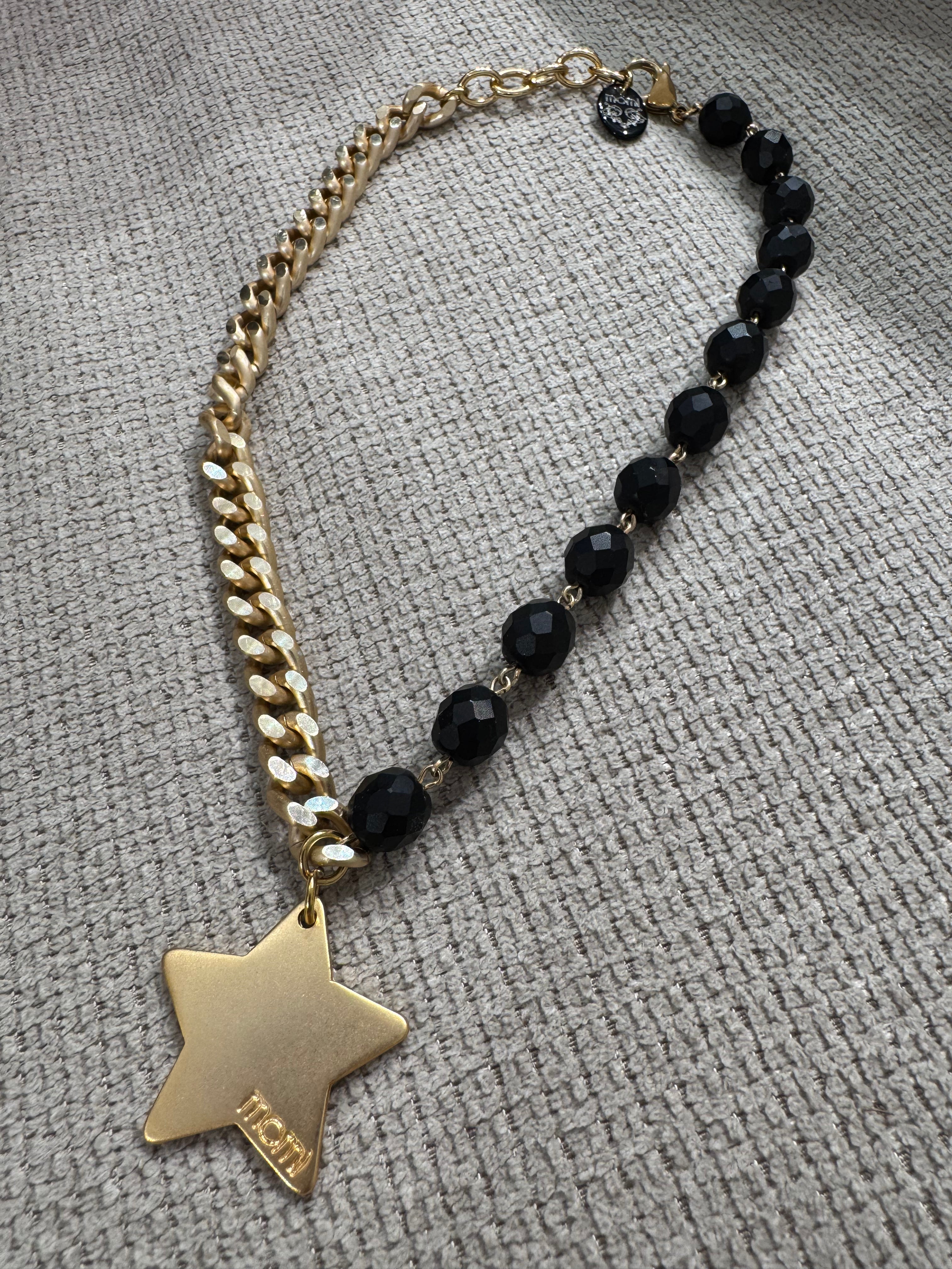 COLLANA CORTA / BRACCIALE DOPPIO GIRO Momi FRANCESCA- catena ORO - ciondolo STELLA