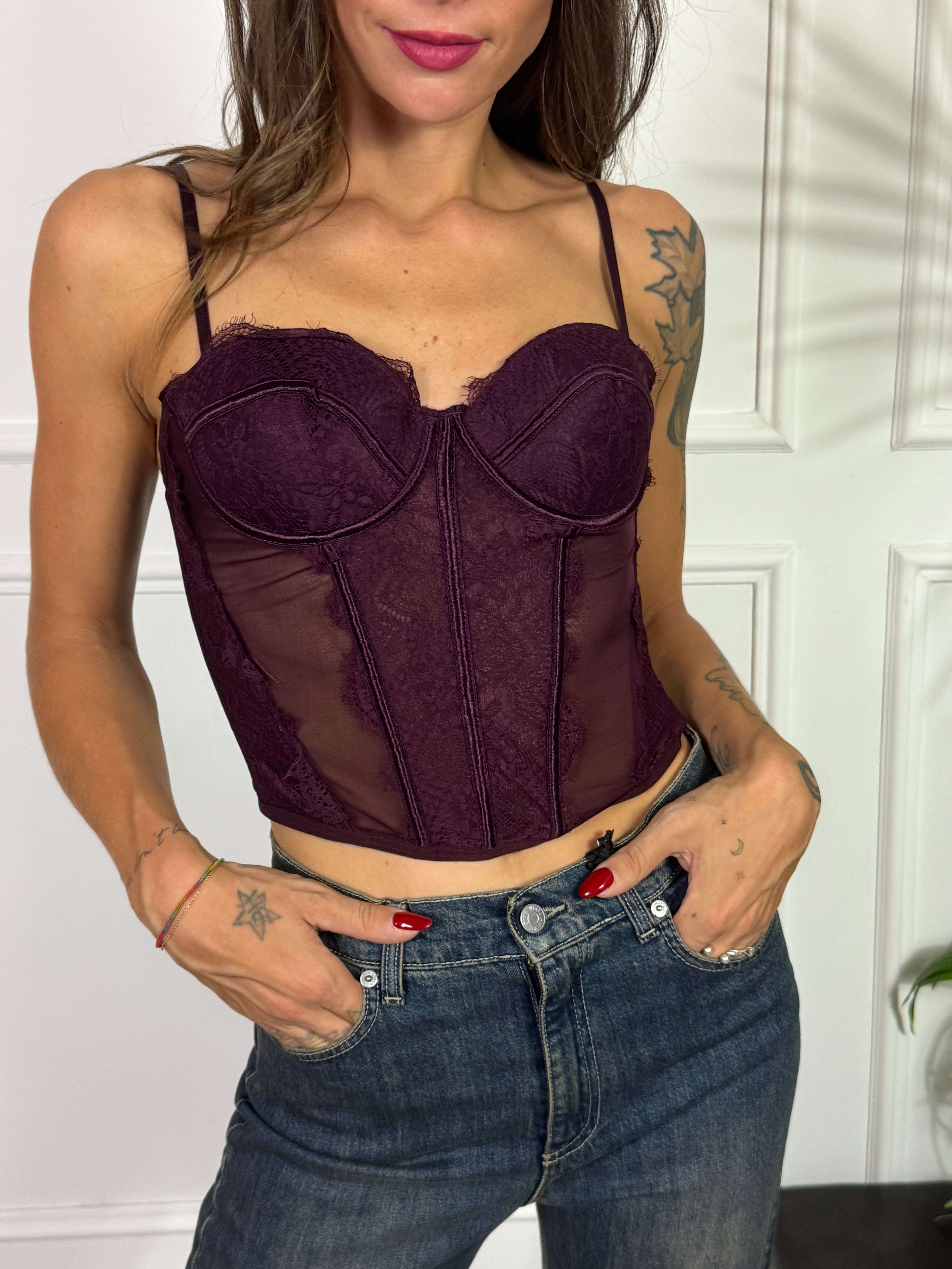 Top bustino in pizzo Susy Mix