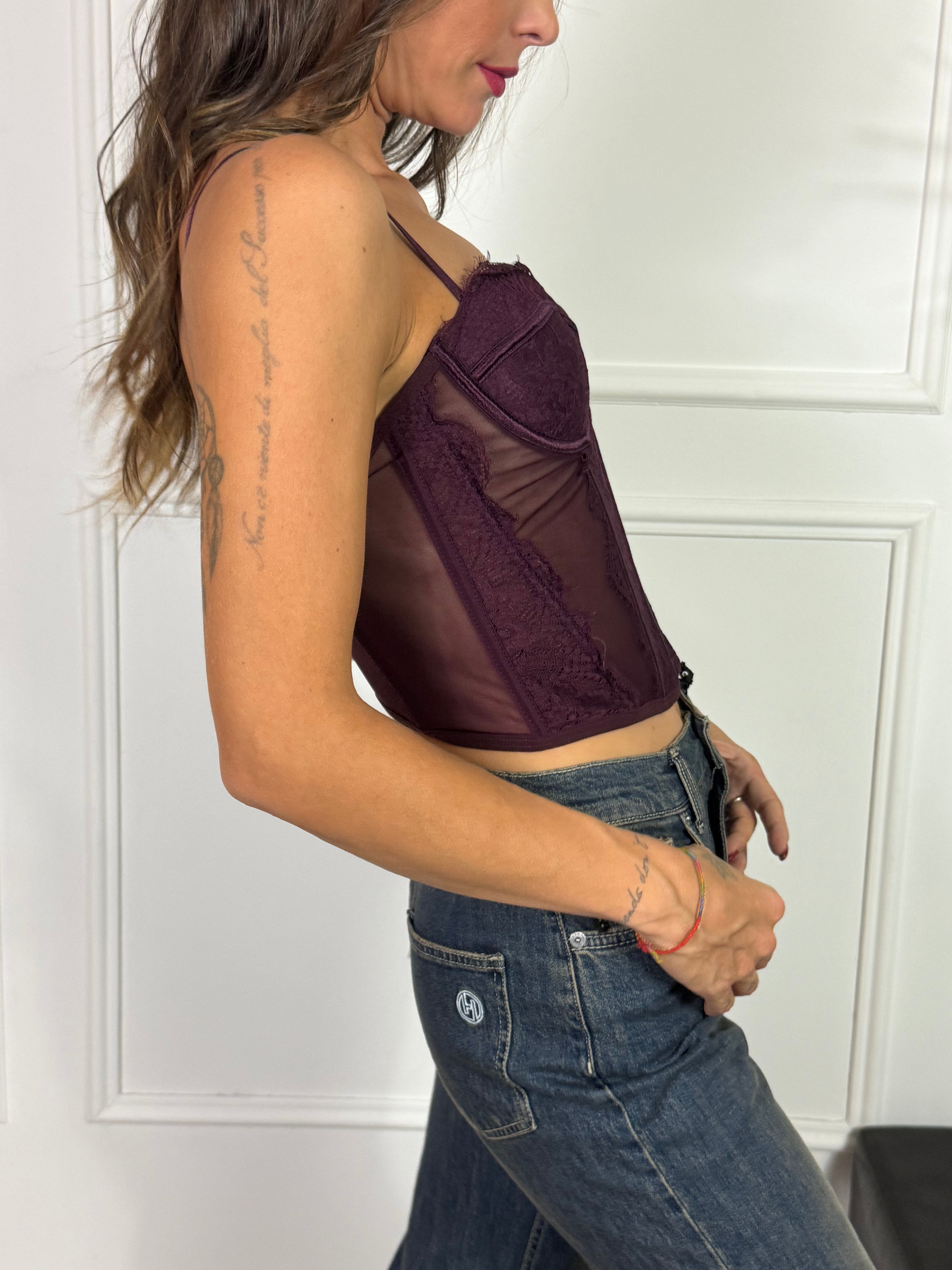 Top bustino in pizzo Susy Mix