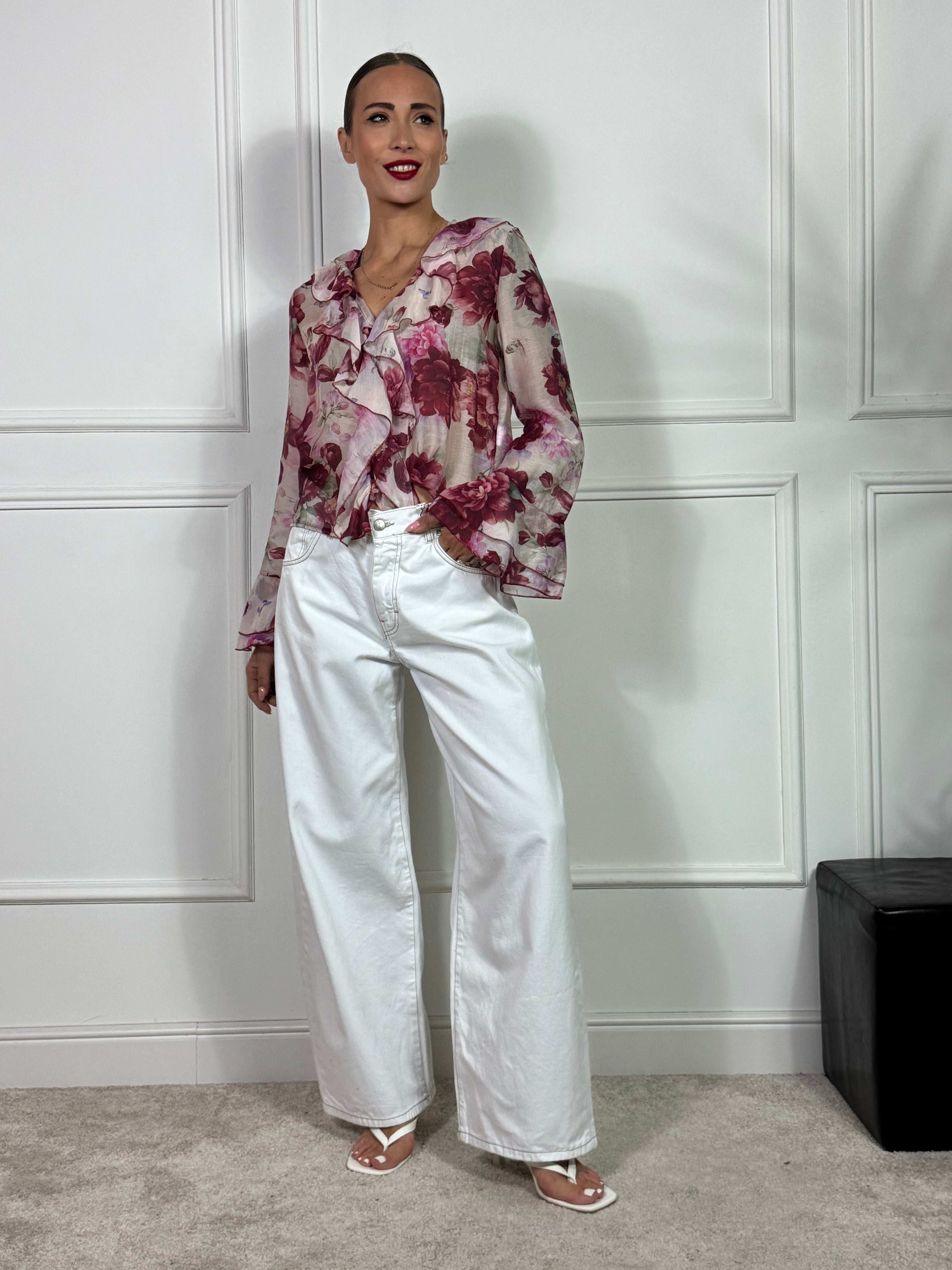 Jeans Susy Mix BIANCO CUCITURE MARRONI